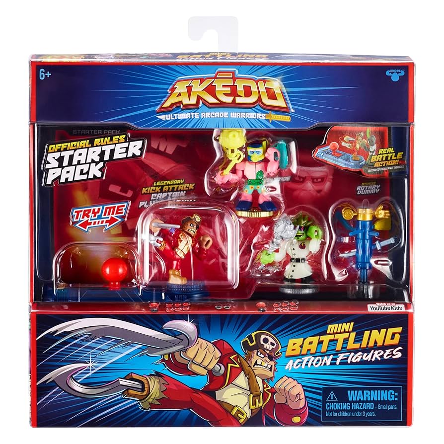 Akedo Kick Attack Starter Pack with 3 Mini Characters