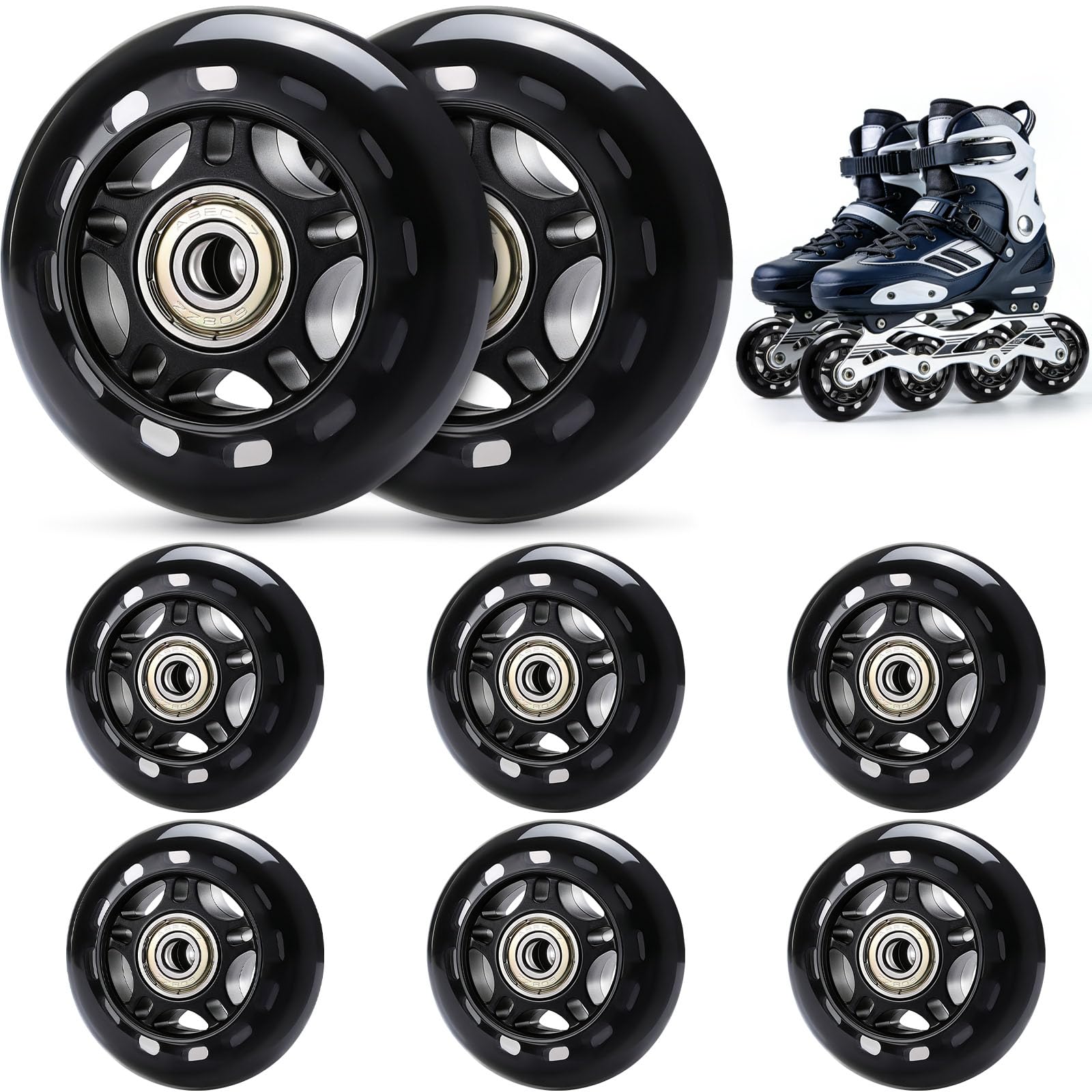 Amazon.co.jp: TOBWOLF 8個パック 76mm 84A インラインスケート