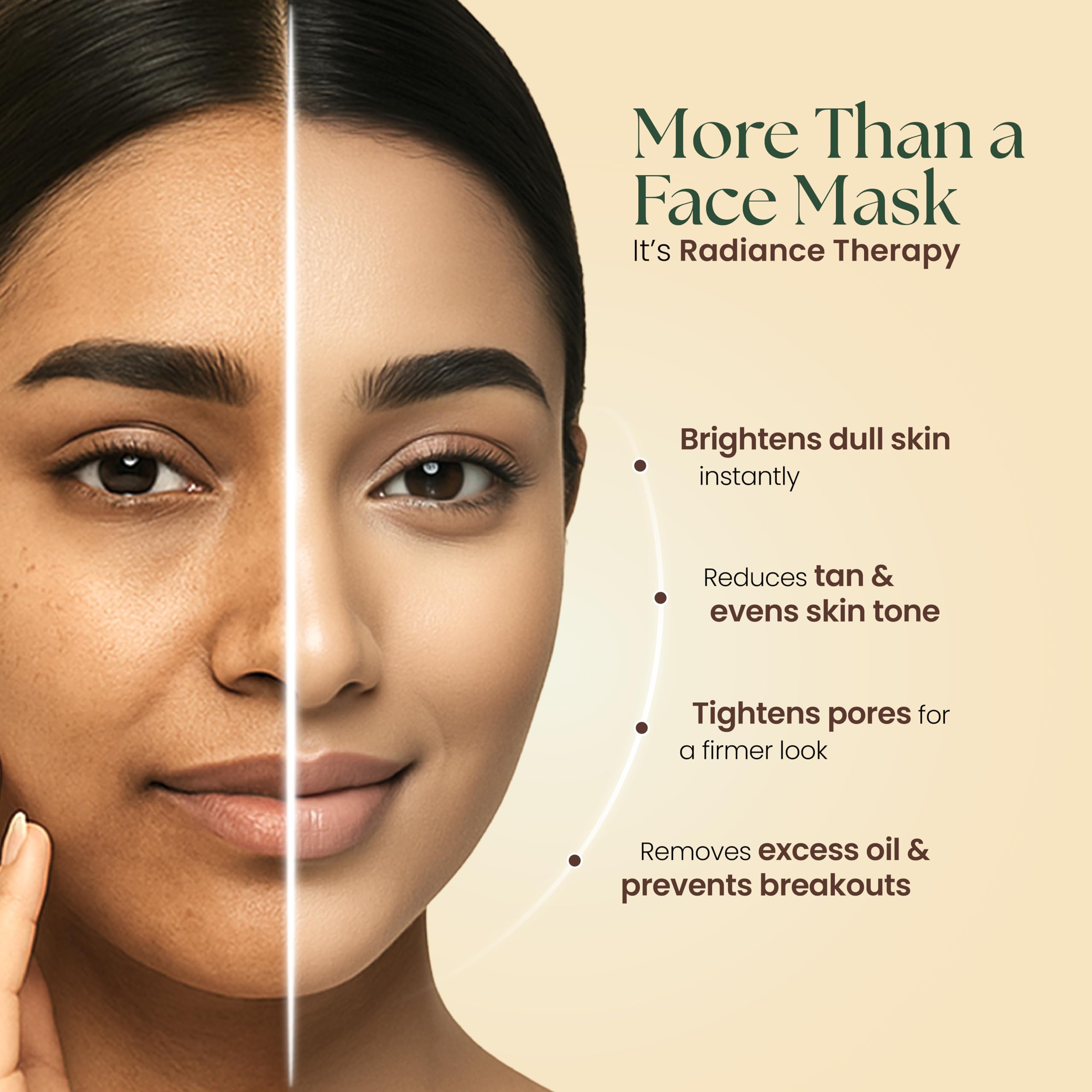 Moha Herbal Radiance Face Mask Cream with Aleo Vera, Turmeric, Orange & Mulberry for Deep Nourished, Brightening Skin - Reduces Dullness & Tanning | No Paraben, No Sulphate, Mineral Oil & Artificial Colour - 100gm