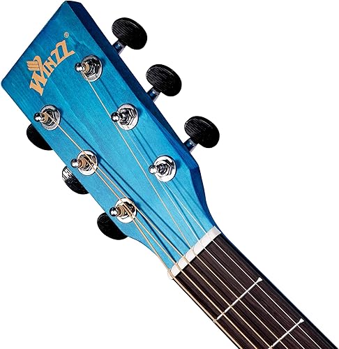Miniatura 4 de WINZZ HAND RUBBED Series - Paquete de iniciación de guitarra acústica de 40 pulgadas con lecciones en línea, bolsa acolchada, soporte, afinador,