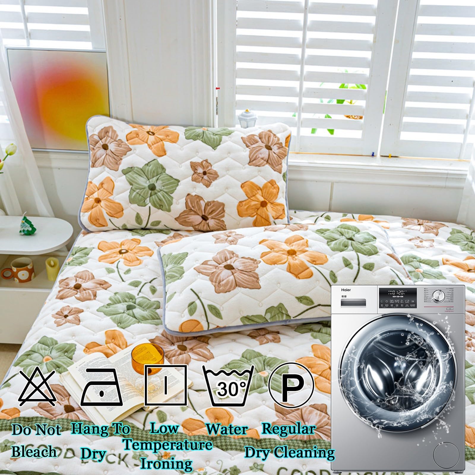 Amazon｜クイーンサイズのボックスシーツセット - ソフトミルク