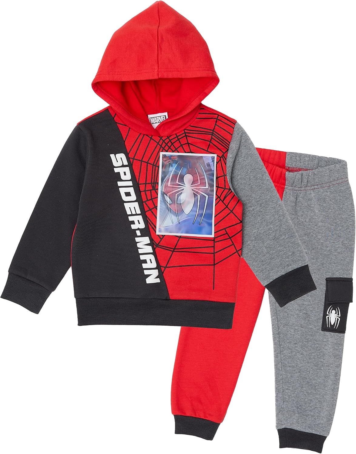 Marvel Spider-Man Boys’ Lenticular Hoodie and Jogger Pants Set, 2-Piece Fleece Outfit