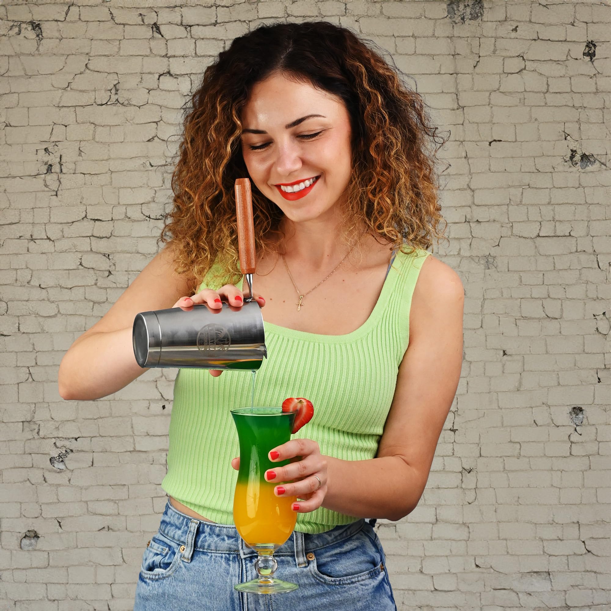Juego de cocteleras Boston de alta calidad profesional de 18 onzas, juego de cocteleras con peso para camareros, coctelera profesional hecha de acero inoxidable de alta calidad, coctelera de Martini 4