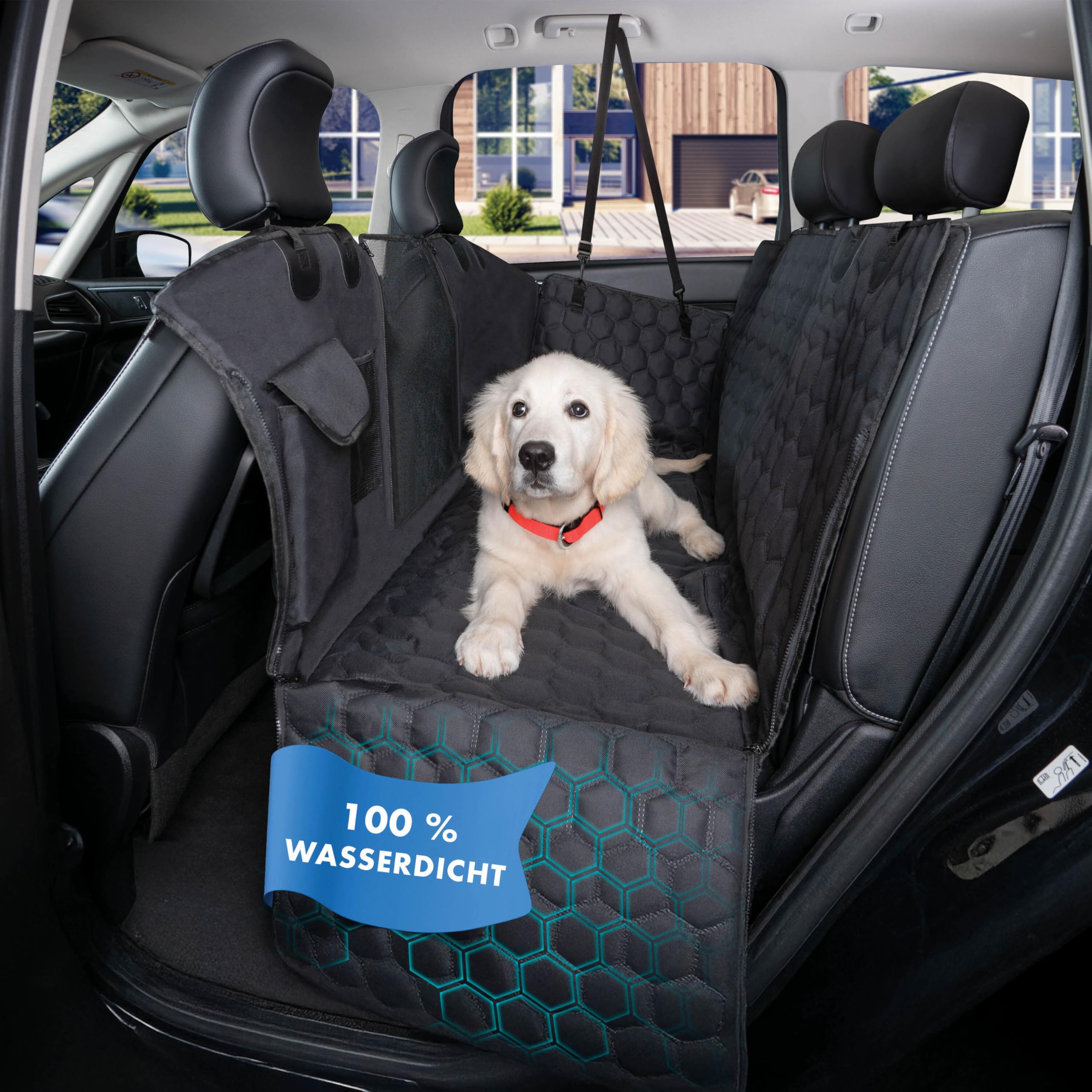 Protezione Sedile Auto Cani MIXJOY Coperta Auto Per Cani - Sedile Posteriore Impermeabile Antigraffio, Colore Arancione Sedile Auto Per Cani Grande Taglia - 5