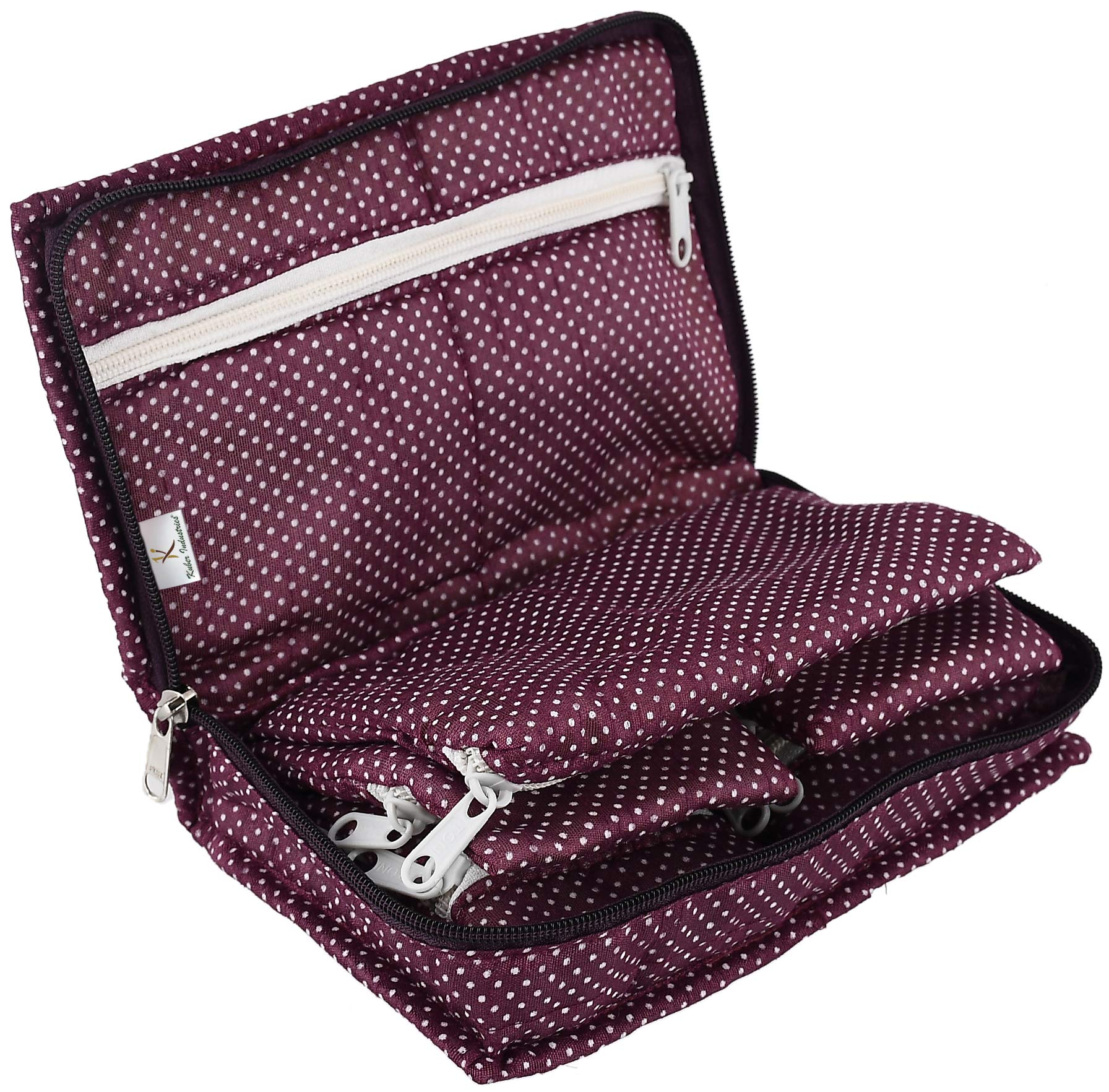 Kuber Industries Heart Home Cotton Multipurpose 7 Pocket Dot Printed Jewellery Storage Bag Pouch/Travel Kit Organizer (Purple)-KUBMART15427 (B08VJB67LP) Amazon Price History, Amazon Price Tracker