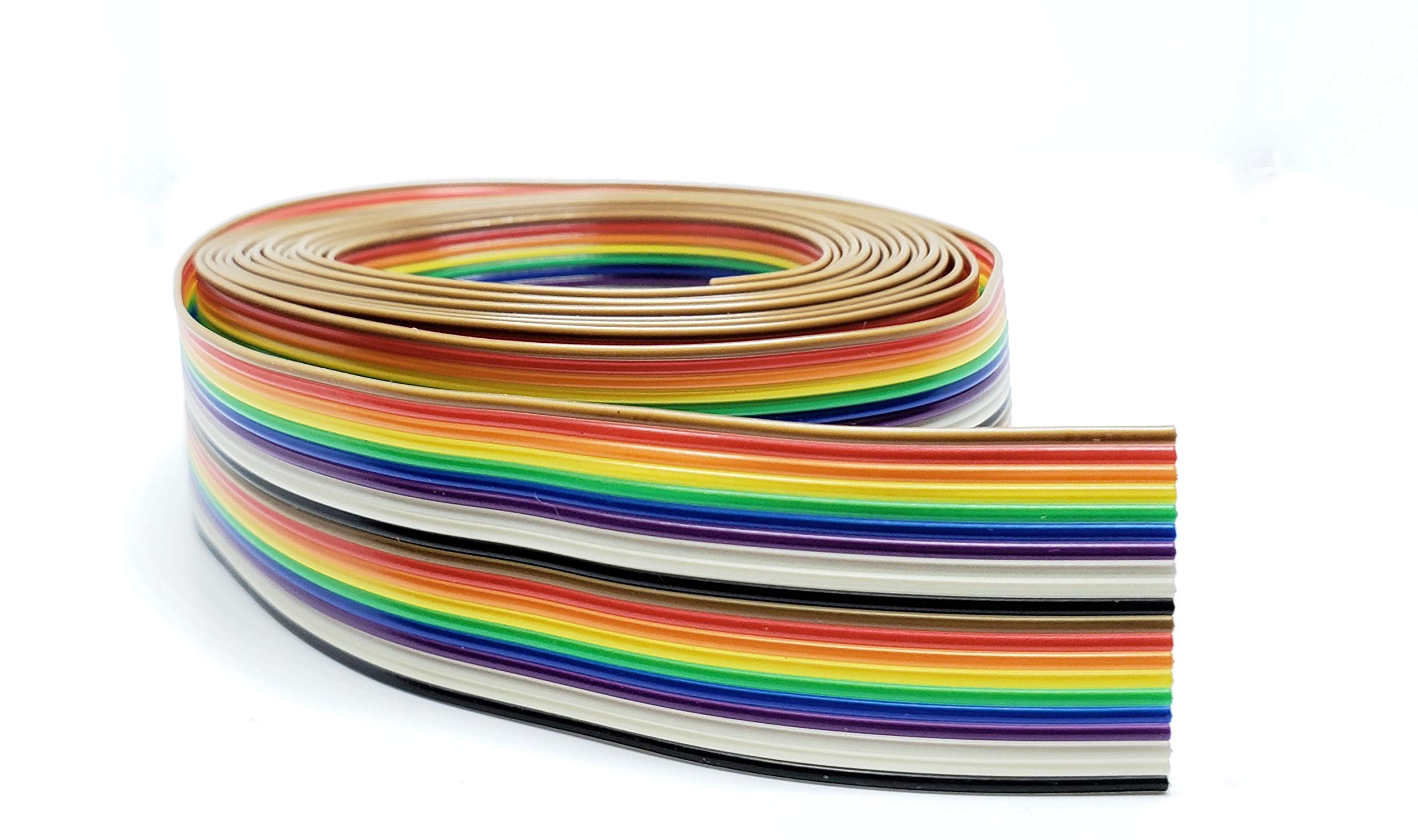 Pc Accessories - Connectors Pro 10 Feet IDC 20P Rainbow Flat Ribbon Cable 20 Conductors for 2.54mm 0.1" Connectors