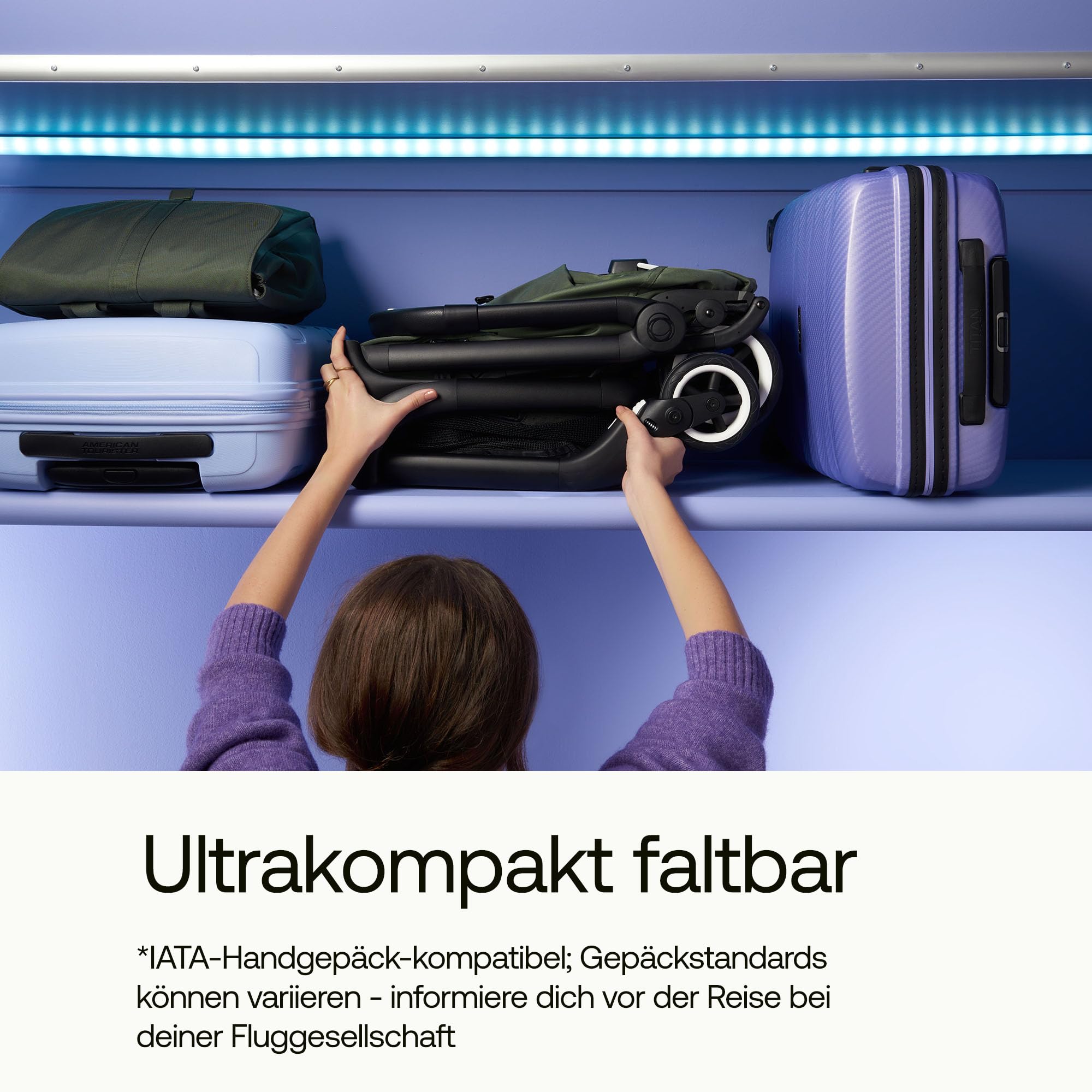 Bugaboo Butterfly Ultra Compact Reisebuggy, leicht, in einer Sekunde zusammenklappbar, sehr geräumiger Stadtbuggy für Babys und Kleinkinder, handlich und bequem, Nacht schwarz