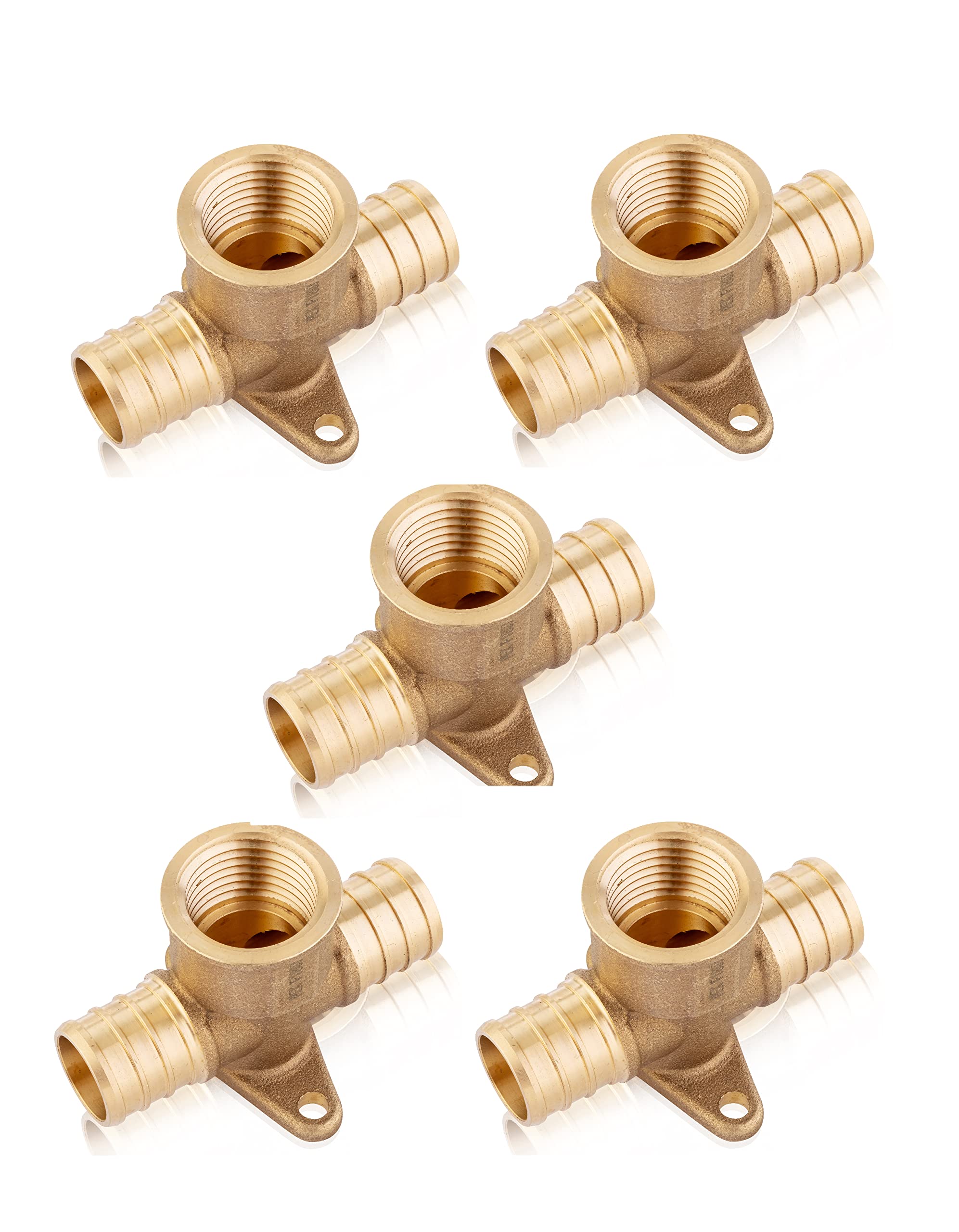 EFIELD ASTM F1807 - Confezione da 5 raccordi filettati a T femmina NPT da 3/4" x 3/4" x 1/2"