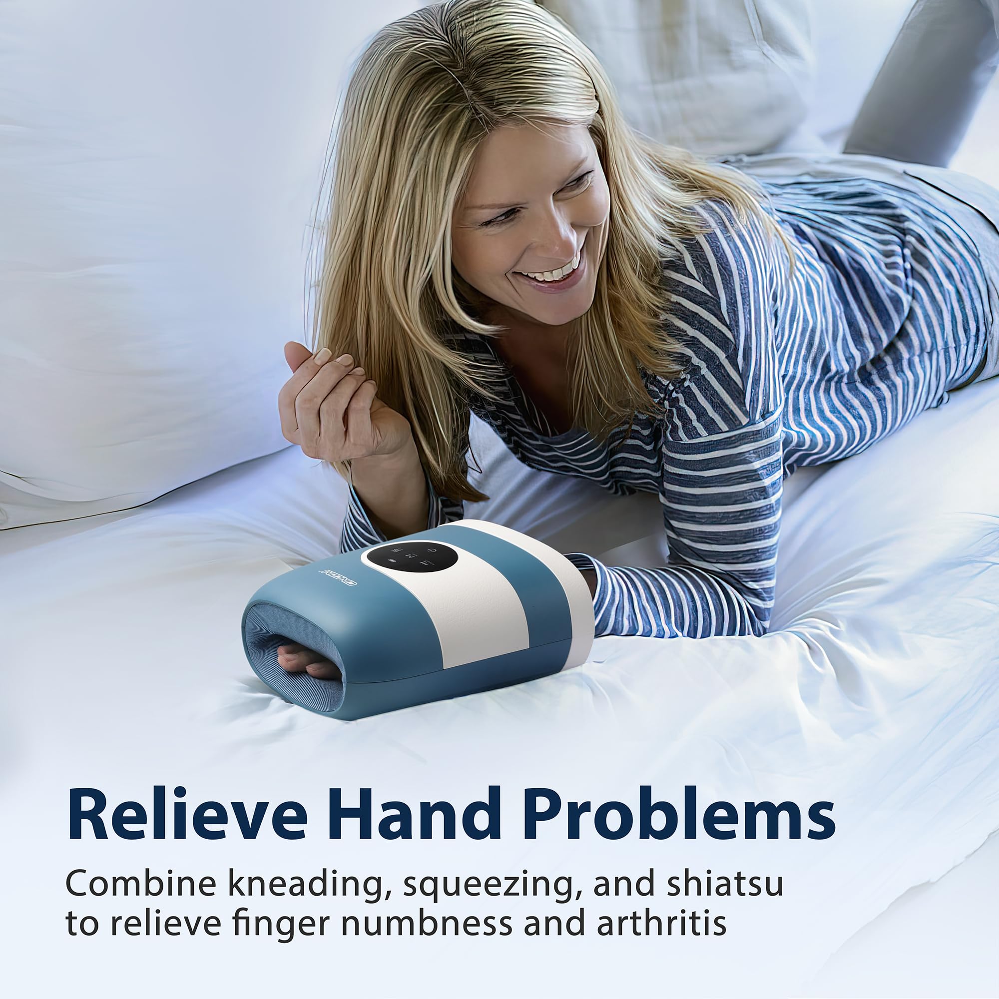 CINCOM Upgraded Hand Massager with Heat and Compression for Arthritis and Carpal Tunnel - Cordless & Rechargeable, Gifts for Women 1