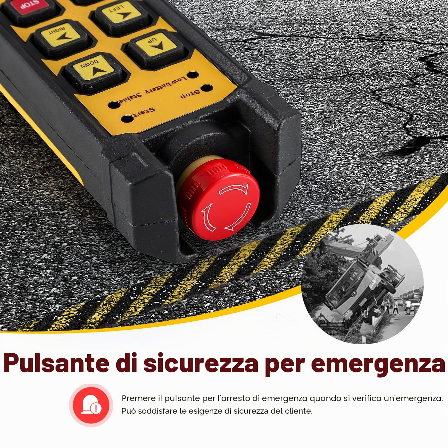 NEWTRY Telecomando senza fili per gru da 12 V, portata di controllo radio da 300 m, 4 canali, per attrezzature di sollevamento industriali, camion, gru, interruttore di sollevamento elettrico