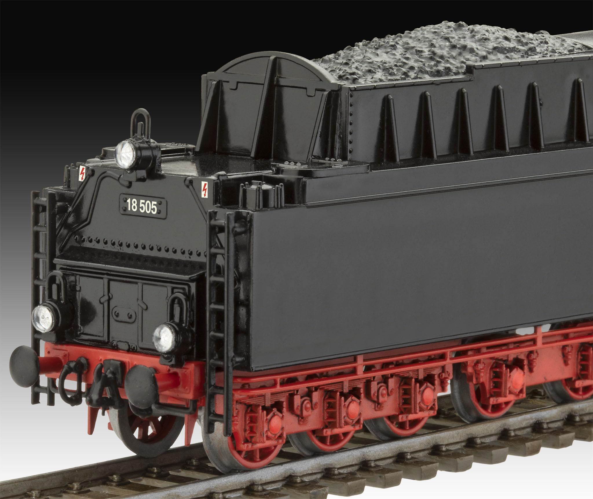 Revell Kit de modélisme Locomotive à train rapide BR 18 505 avec tendeur – Locomotive à vapeur détaillée avec chaudière, roues motrices et décalcomanies – Pour les fans de chemins de fer et