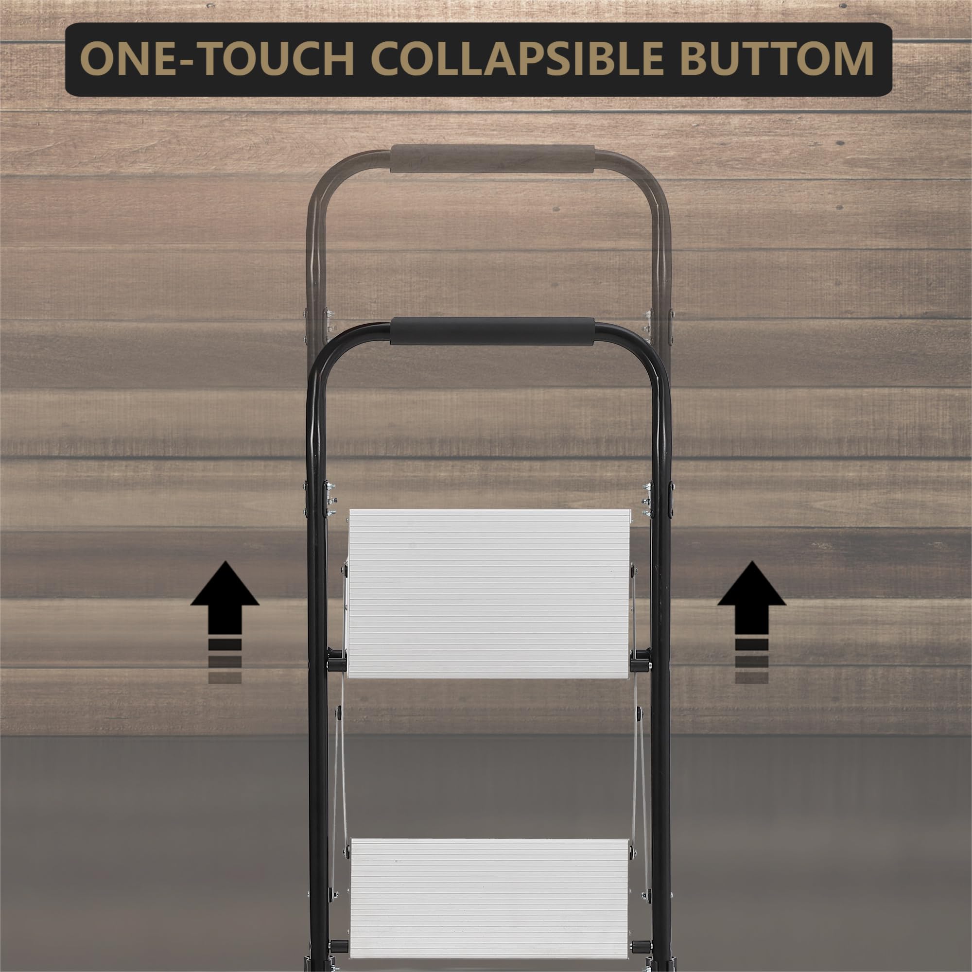 Diable 2 en 1 en aluminium et échelle - Pliable - Avec larges pédales antidérapantes - Charge maximale : 100 kg (chariot) / 250 kg (échelle) - Chariot de transport pliable pour bureau, maison