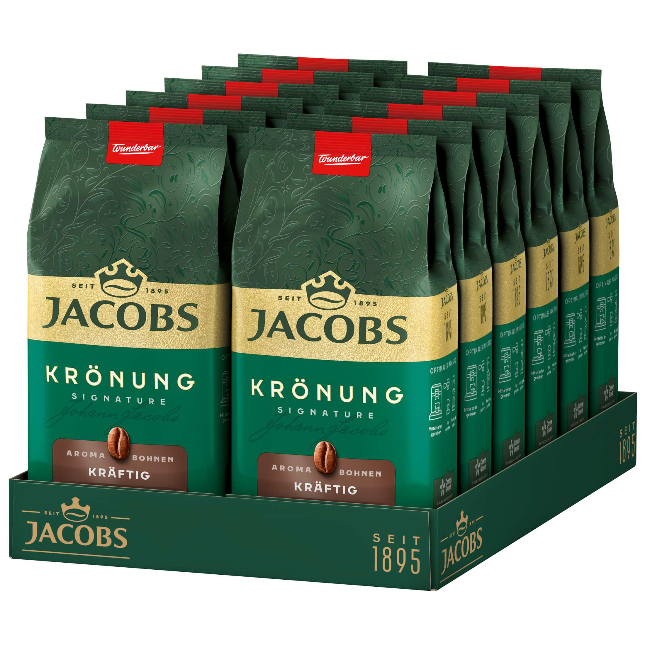 Jacobs Krönung Aroma-Bohnen kräftig Ganze Bohne, 12 x 500g