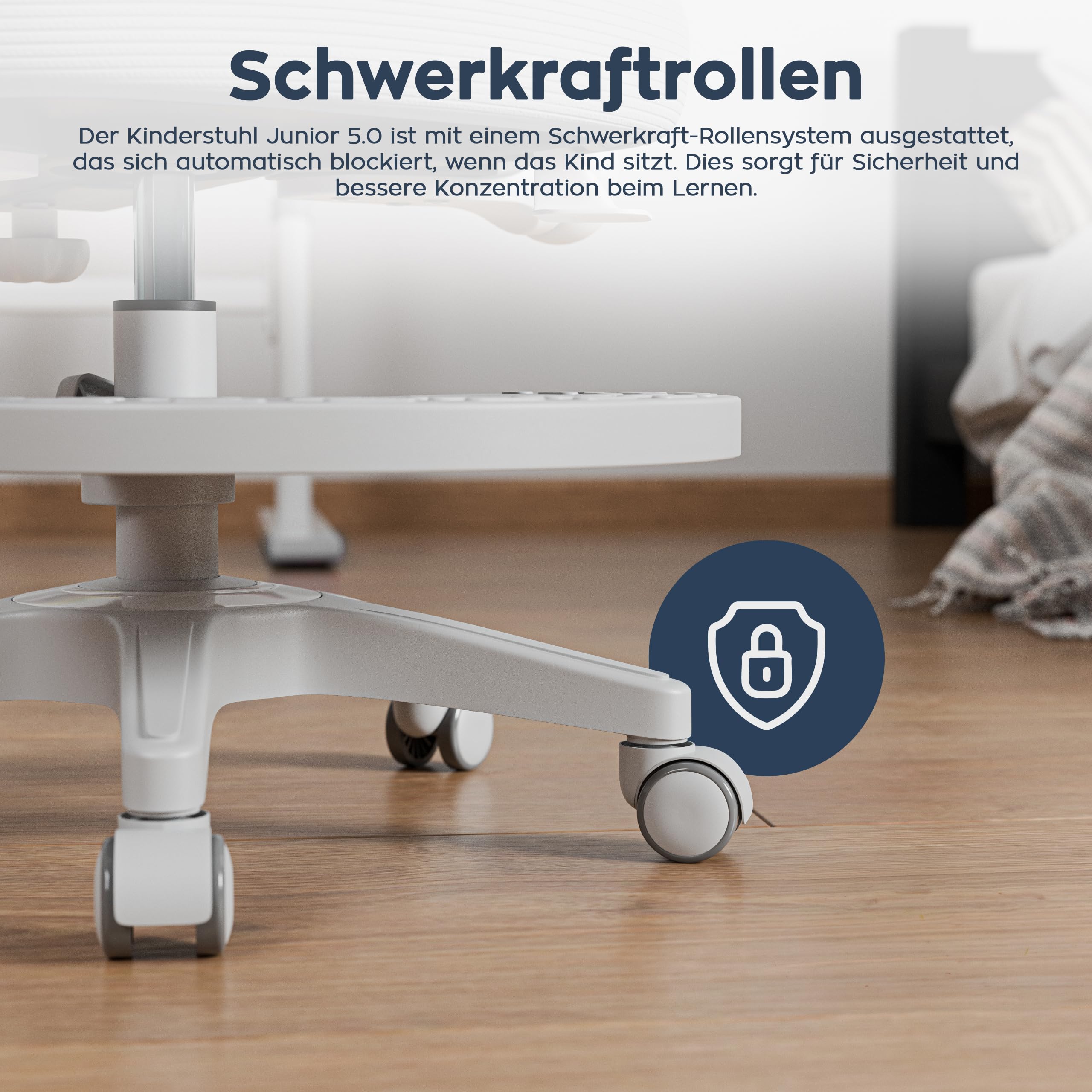 MARK ADLER Junior 5.0 Kinder Schreibtischstuhl ergonomisch – Mitwachsender Kinderschreibtischstuhl mit Fußstütze – Höhenverstellbar – Kinderstuhl für gesunde Haltung 80–170 cm – Grau
