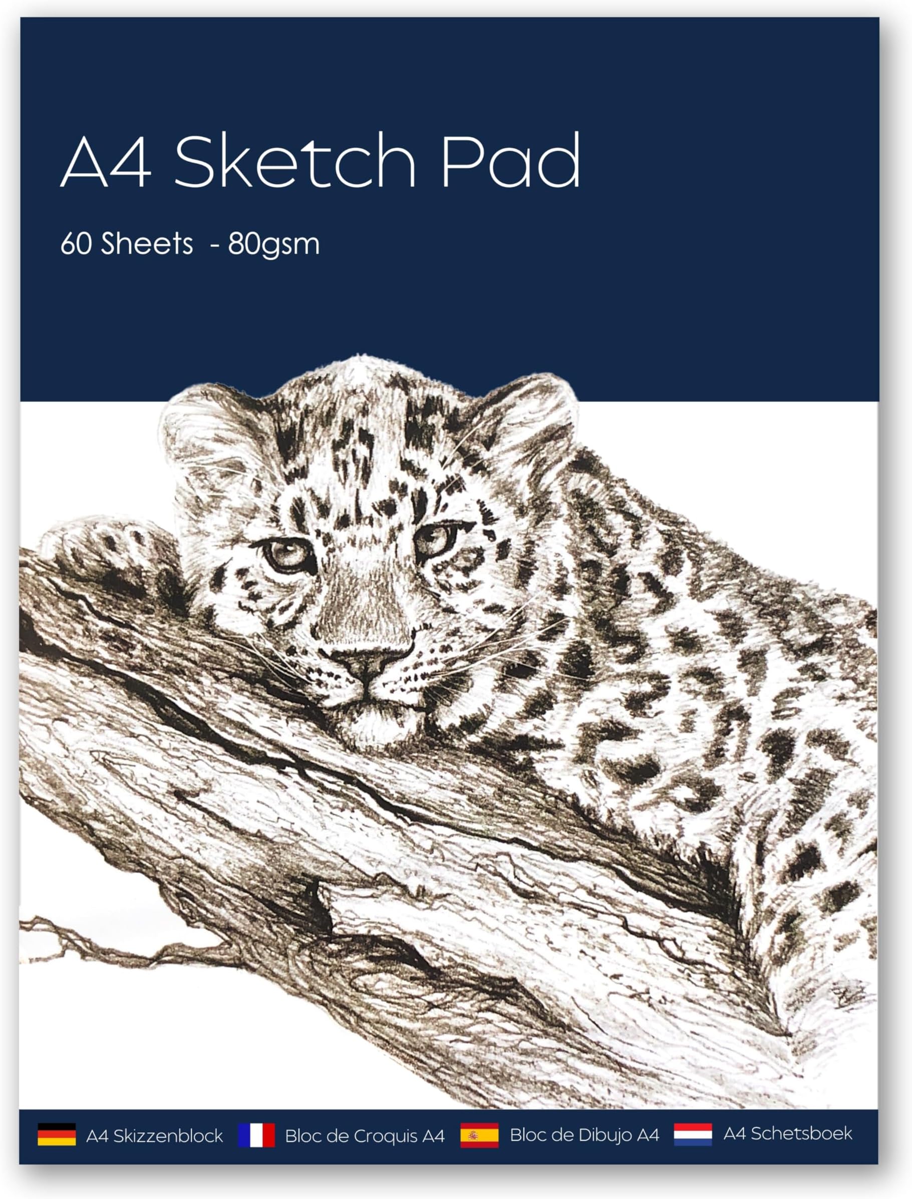 A4 Sketch Pad for Artists,Drawing Paper, Art Sketch Book - Perfect for Painting, Drawing and Sketching, 80 GSM White Paper,60 Sheets
