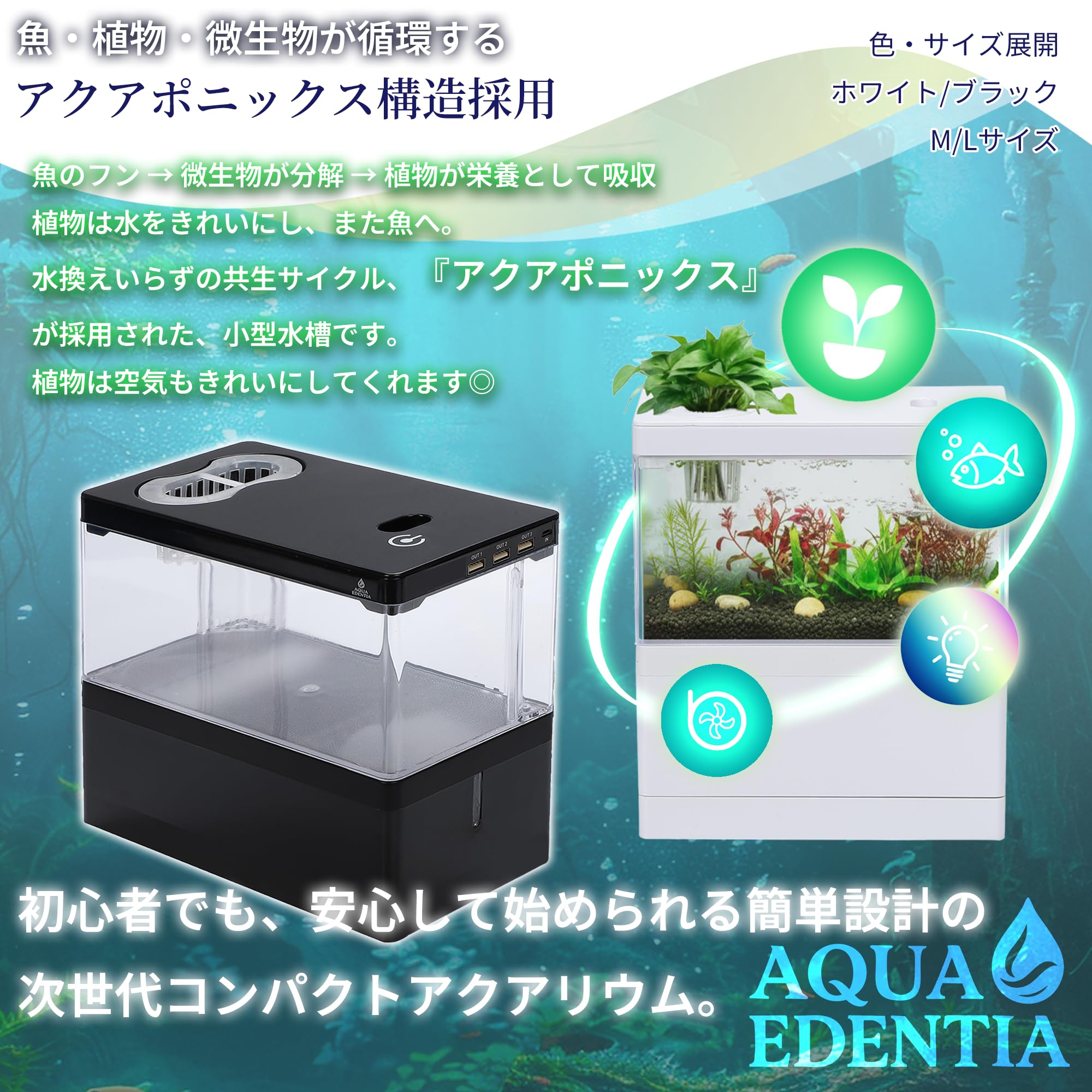 Amazon | 【アクアエデンティア】小型オーバーフロー水槽セット USB