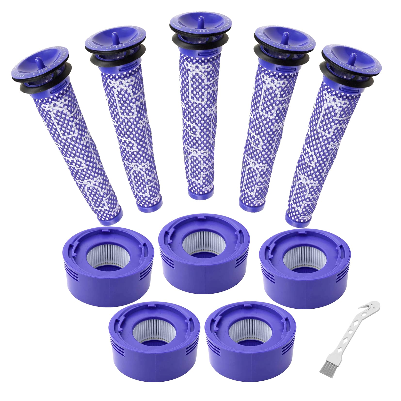 5 Pre-Filters and 5 Post-Filters Replacement Compatible with Dyson V7, V8 Animal and Absolute Cordless Vacuum, Compare to Part 965661-01 and 967478-01