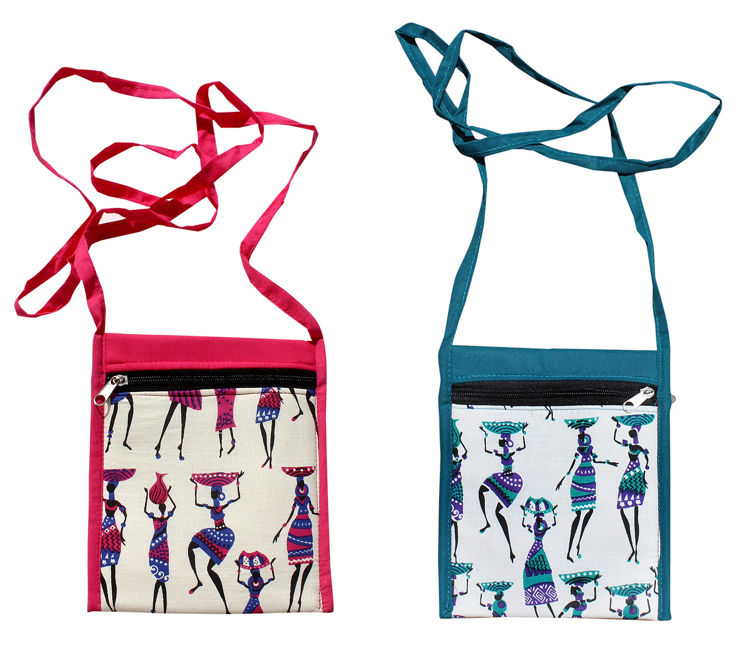 Mandhania Warli Printed Cotton Sling Bags for Womens Pack of 2 Multicolor (B08KGMZSL8) Amazon Price History, Amazon Price Tracker