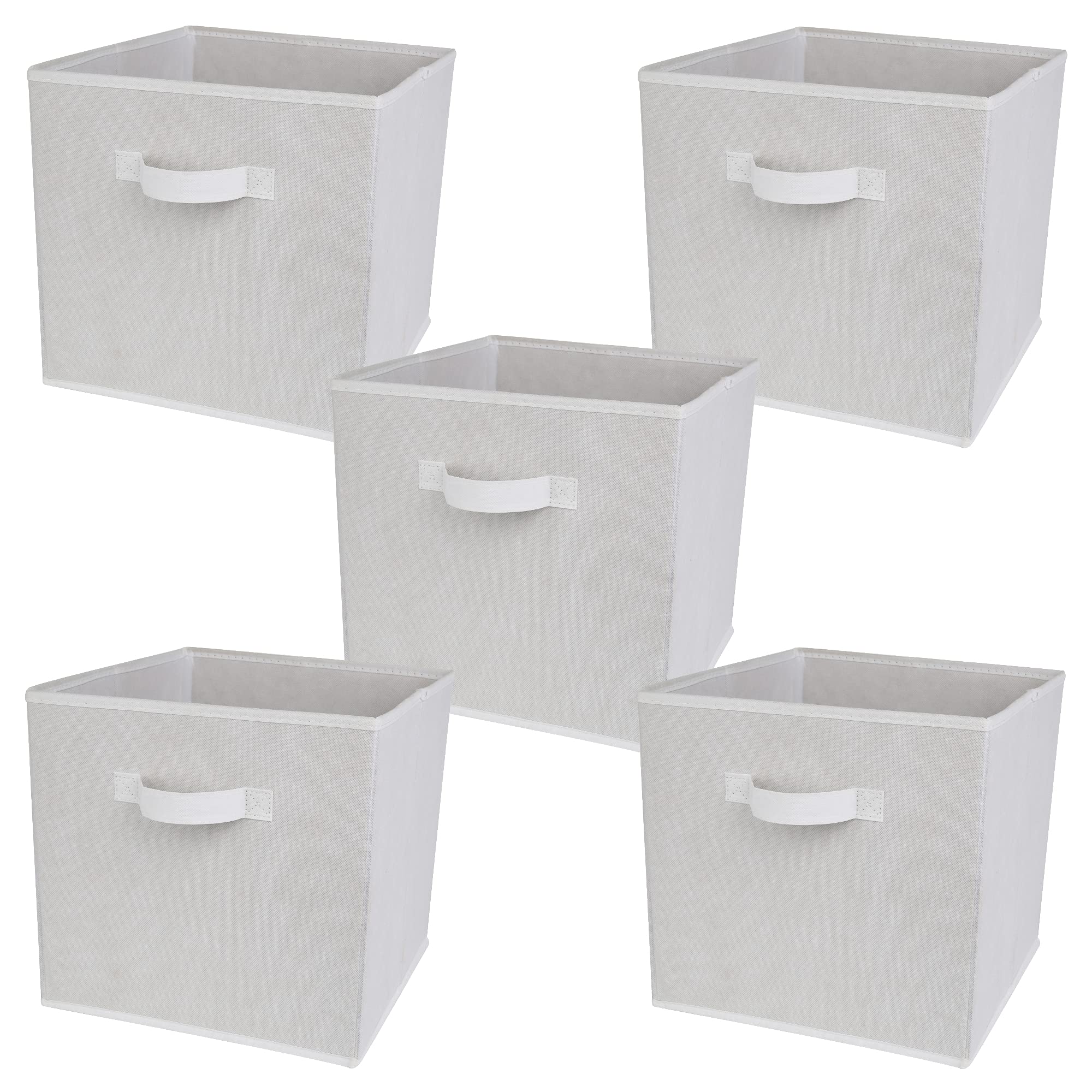 Charles Jacobs 5 White Drawers White Fabric Drawers For Cube Storage Units - 5 Drawer Set