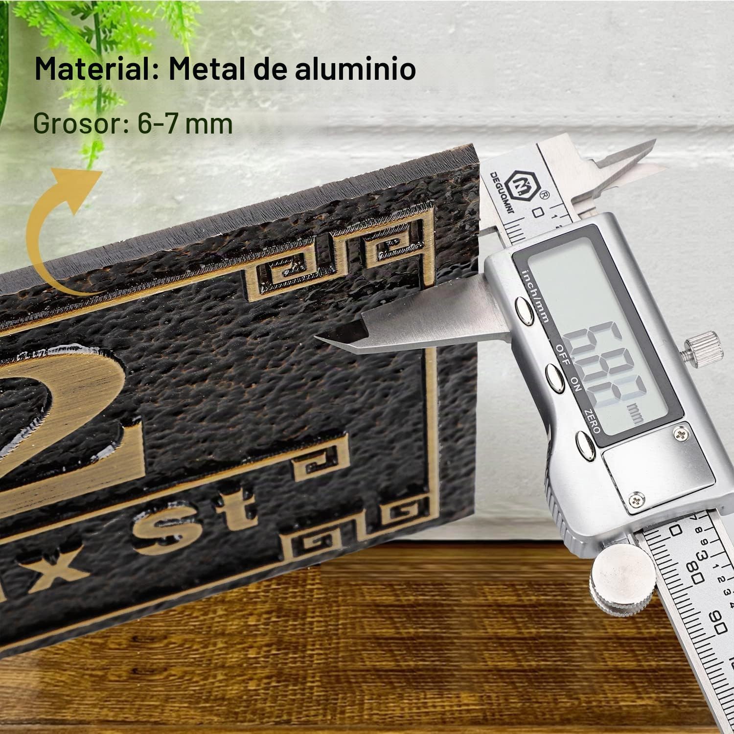Placa de Dirección de Casa Personalizada 12" Números Fundidos para el Exterior Nombre de la Calle Placa de Dirección Vintage para Buzón Puerta Habitación Pared Clásica al Aire Libre Latón Antiguo