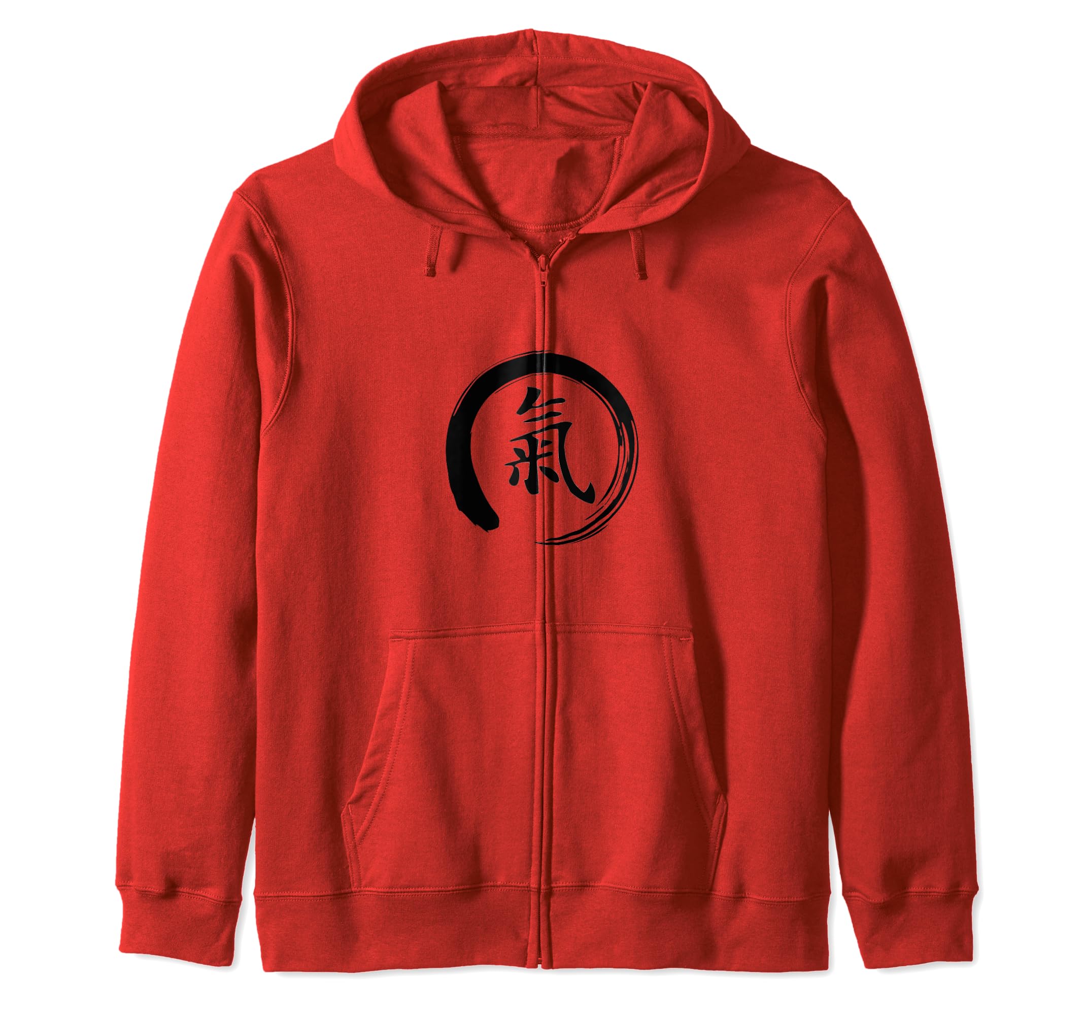 Tai Chi Beginner / Classic Qi / Chi Calligraphy Kanji Design Zip Hoodie, Blue