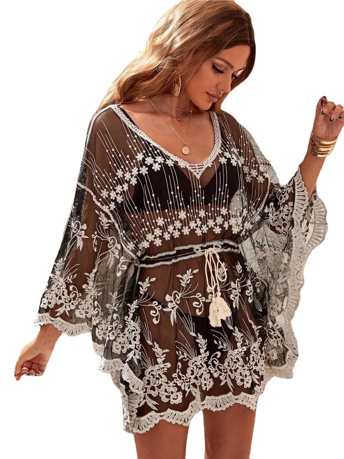 Sommer Damen Sexy Urlaub Strandanzug Aushöhlen Bikini Cover Up