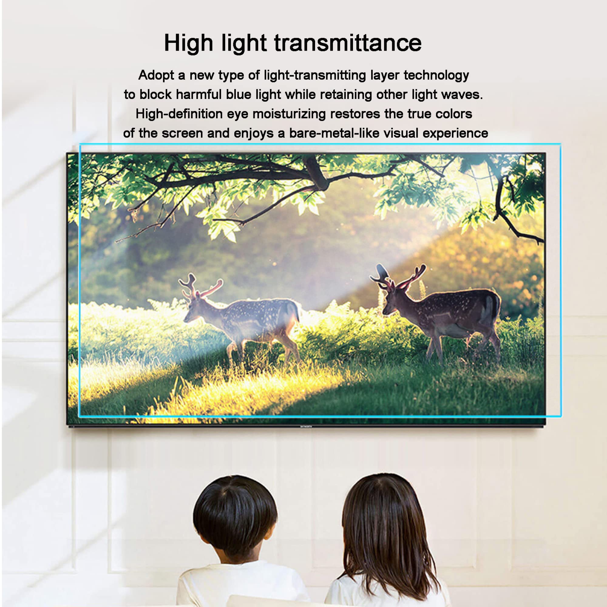 32-75 Pulgadas Protector de Pantalla de TV de luz Azul, Filtro antideslumbrante de película de Monitor Mate, para Samsung Sony Sharp Hisense LG, etc. / 60in 1338x756mm