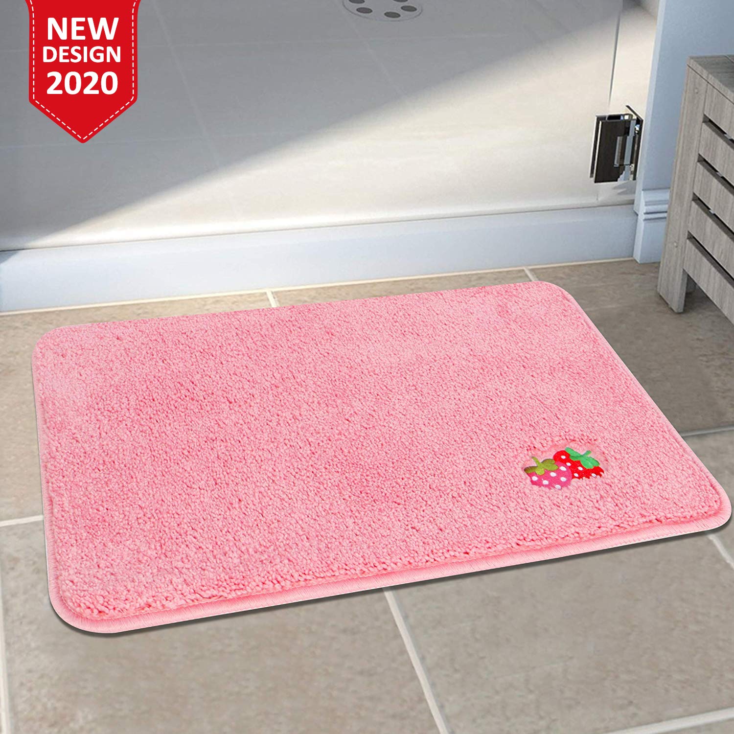 HOKIPO ® Soft Microfiber Bath Mats (Pink, 40X60cm)