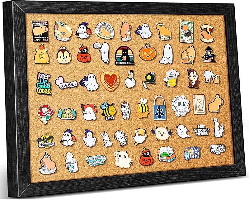 tutata 16'' x 12'' Pin Board, Pin Display Frame, Wall Mounted Cork Board | Pin Storage & Display, Firmly Fix the Pins