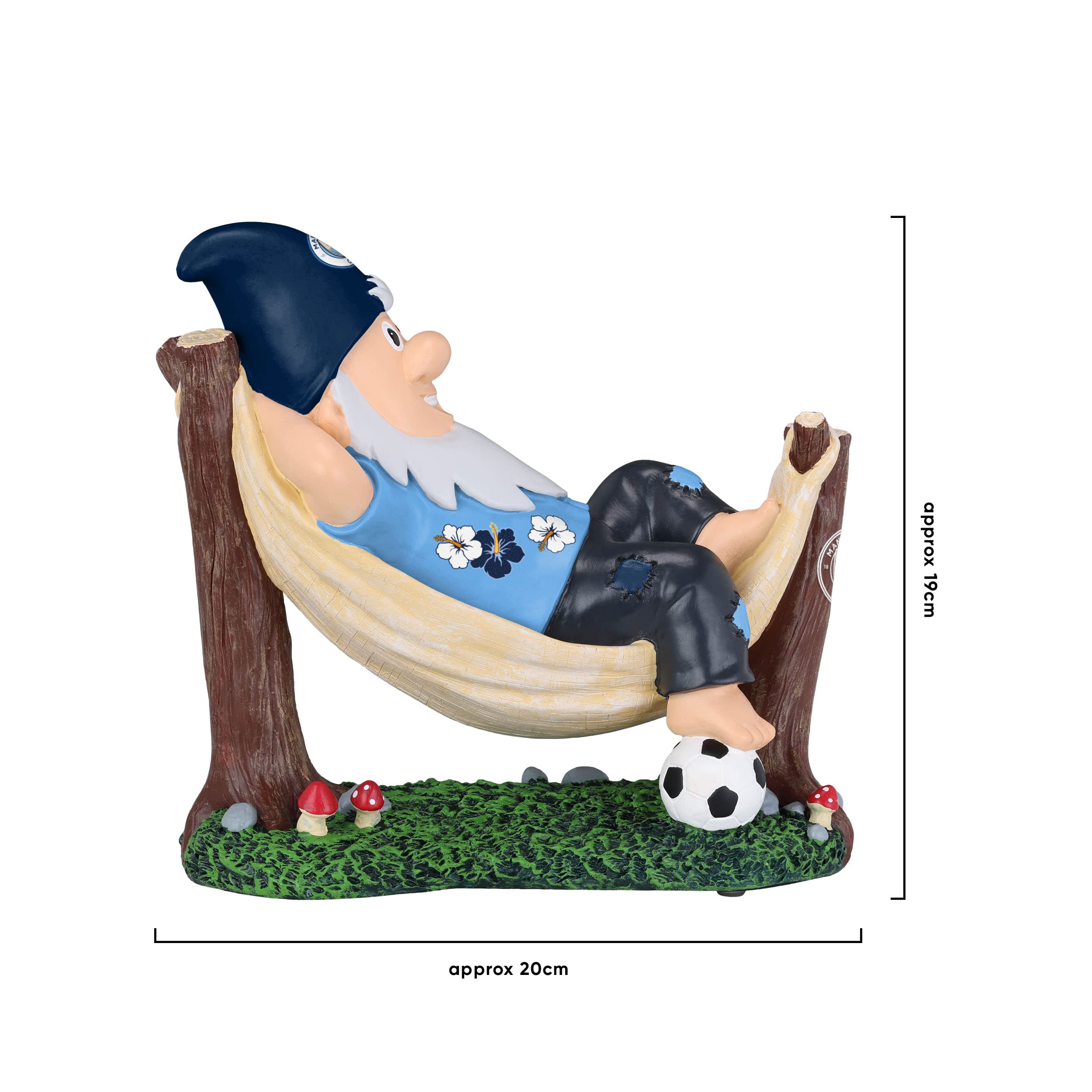 FOCO Offiziell lizenzierte Fußball-Hängematte Gartenzwerg (Manchester City FC)