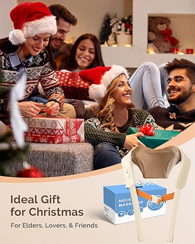 Miniatura 6 de AIRSEE Masajeador Shiatsu inalámbrico de cuello y hombros con calor, batería de más de 200 minutos, cabeza de flor de ciruelo mejorada 2025 para