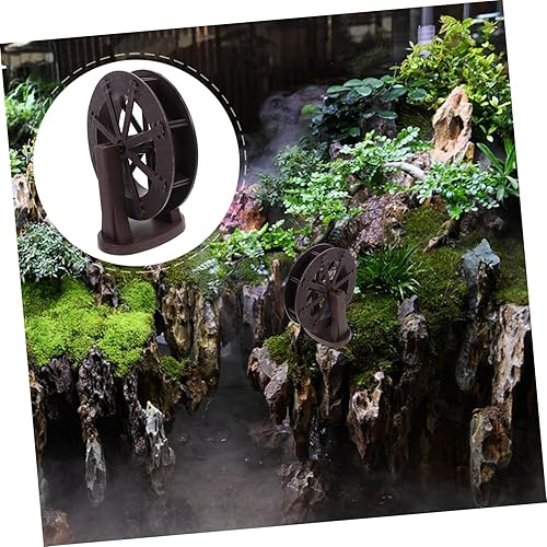 Miniatura 7 de Yardwe Fuente de Feng Shui Rueda de mesa al aire libre Fuente de agua interior Hogar Mini Ruedas Pescadera Decoraciones Rockery Water Accesorio