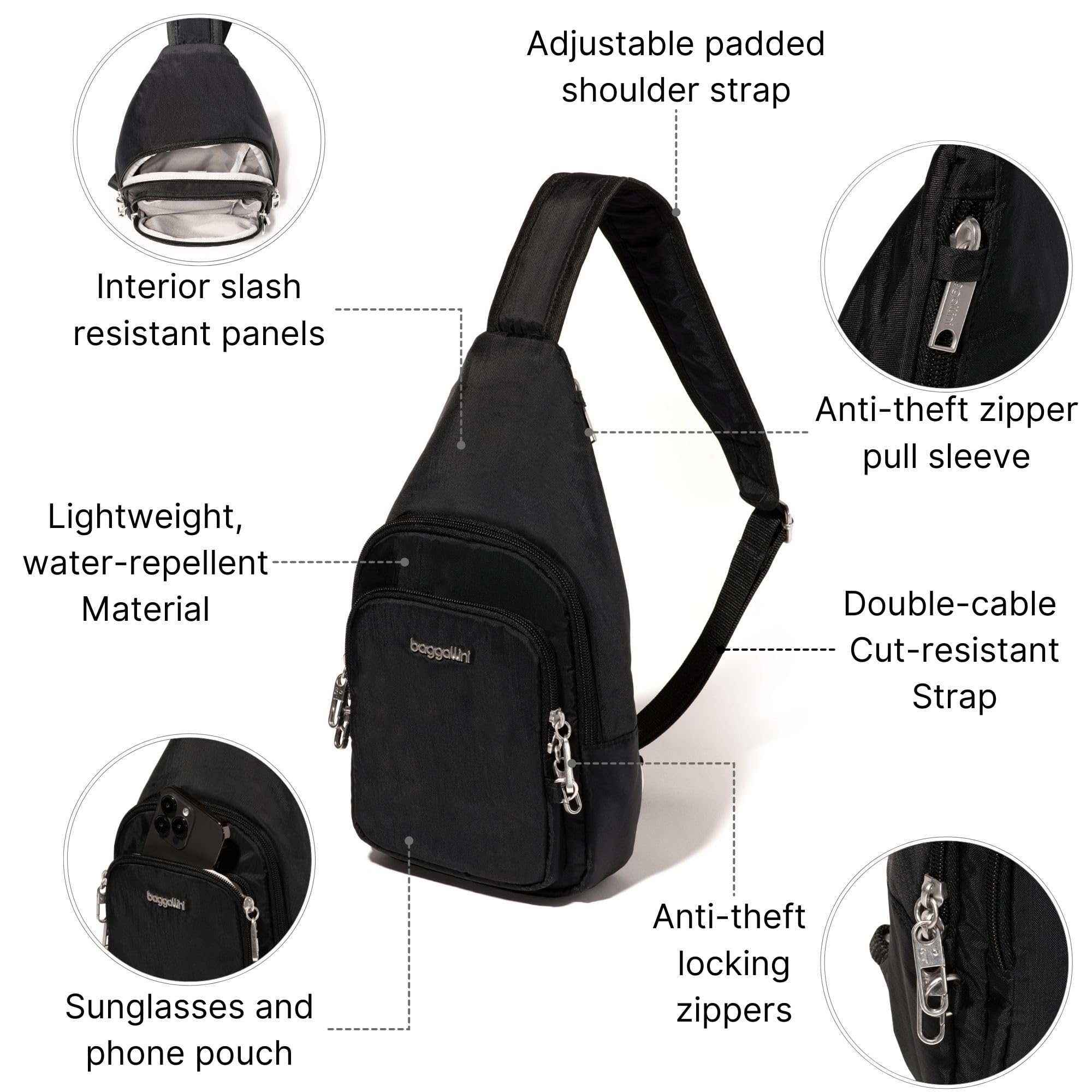 Baggallini, Czarny, One Size