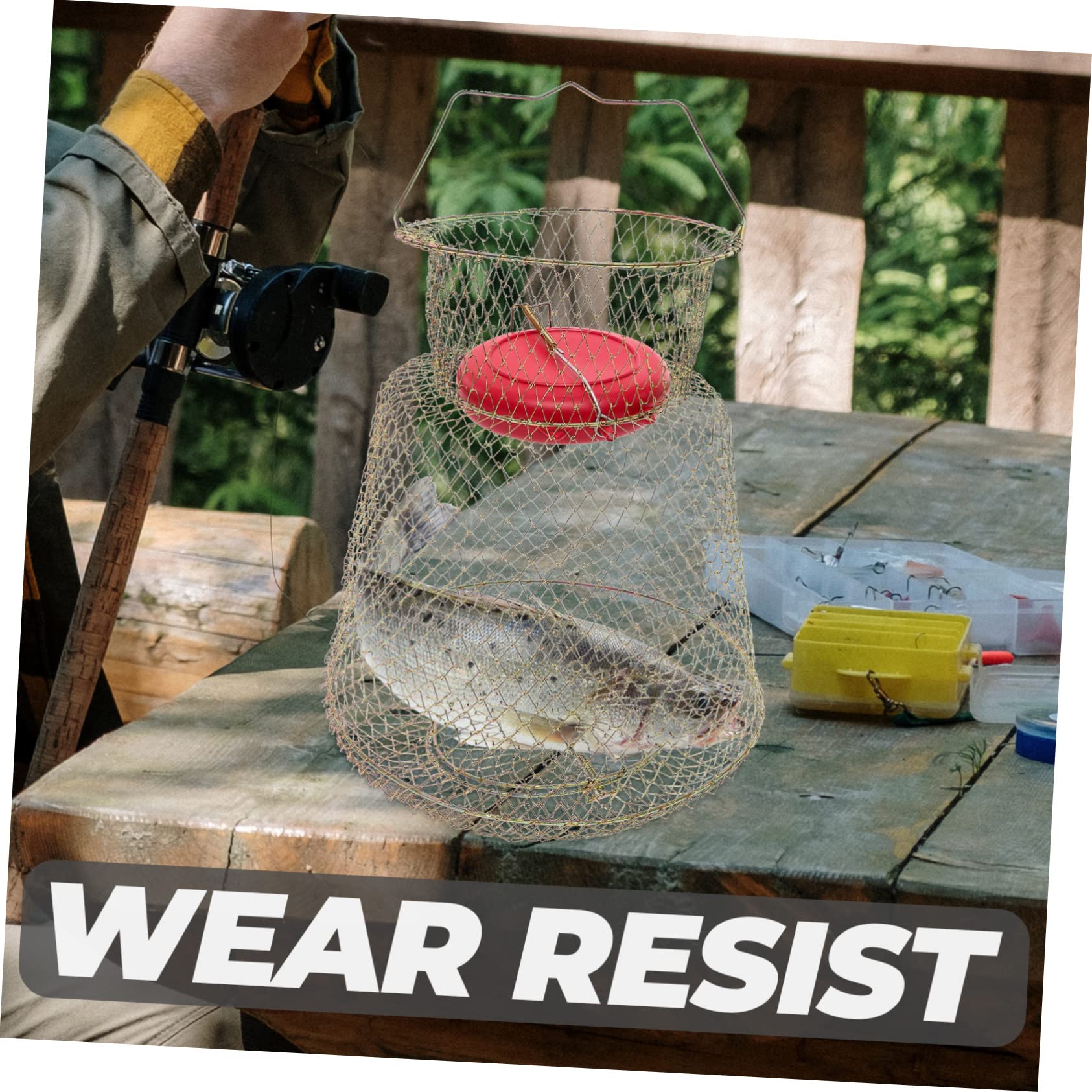 Fischkorb Fischernetz Tragbarer Angelkäfig Angelköderfallen Fischortungsnetz Großes Fassungsvermögen Fischnetz Fischnetze Zum Angeln Fischortungsnetz Angelnetz Fangnetz