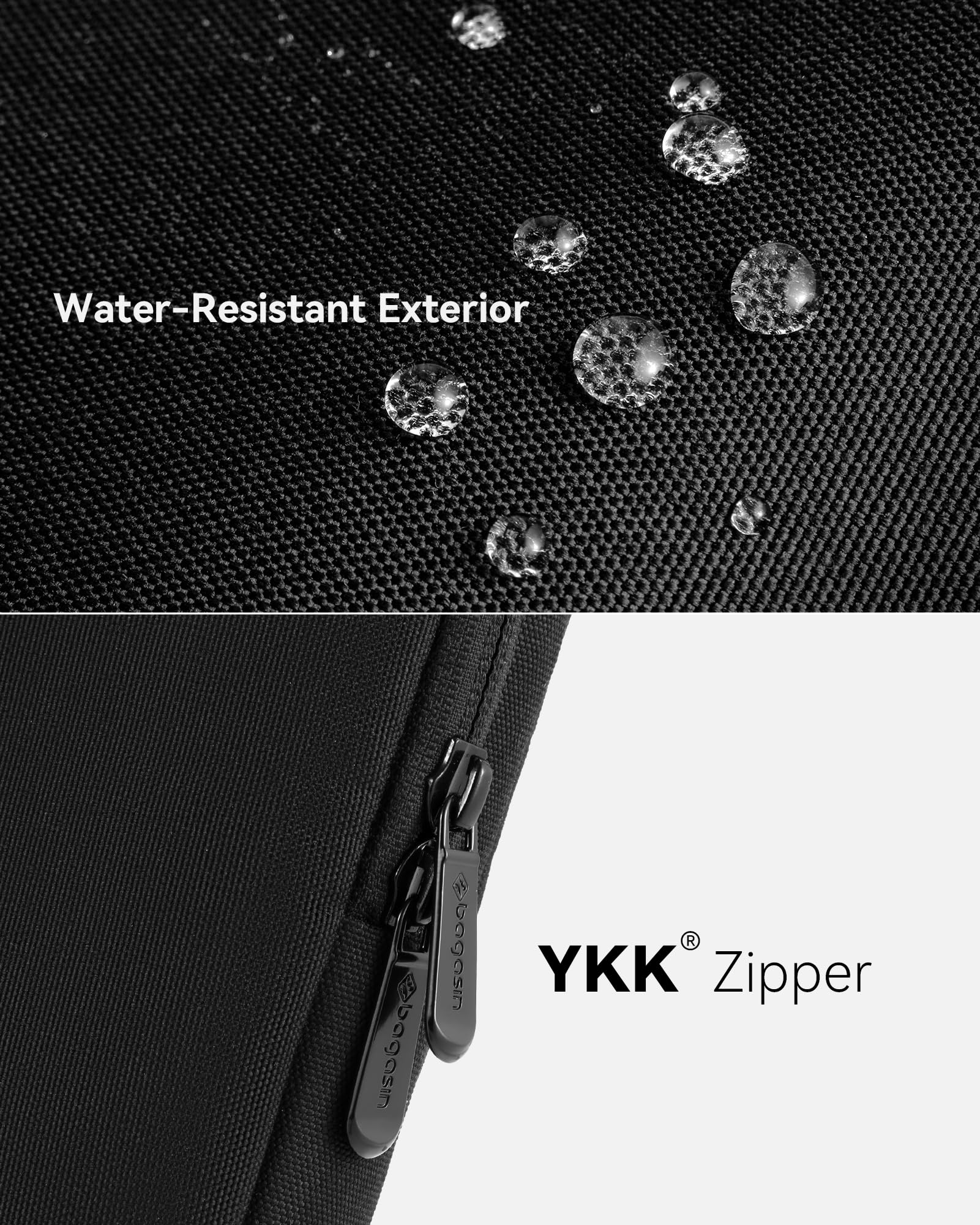 Bagasin Custodia per Laptop 13 Pollici, Sleeve Compatibile con MacBook Air M4 M3 M2 M1 2025–2018 / Pro M2 M1 2025–2016, Borsa Verticale in Poliestere con Tasca – Nero