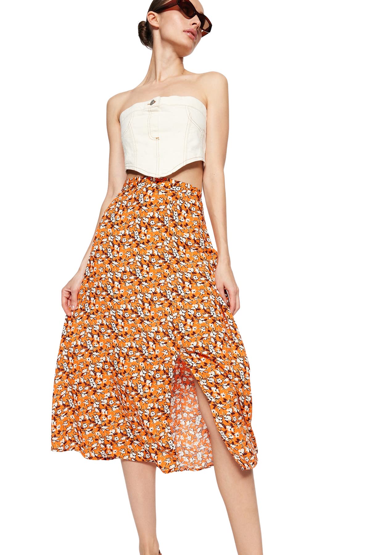 Trendyol Women Midi A-line A-line Woven Skirt Baby Rock,