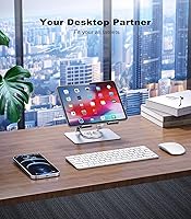 Vista 5 de Soporte para tableta, soporte giratorio para iPad con base giratoria de 360°, soporte ajustable para tableta para dibujar, compatible con iPad