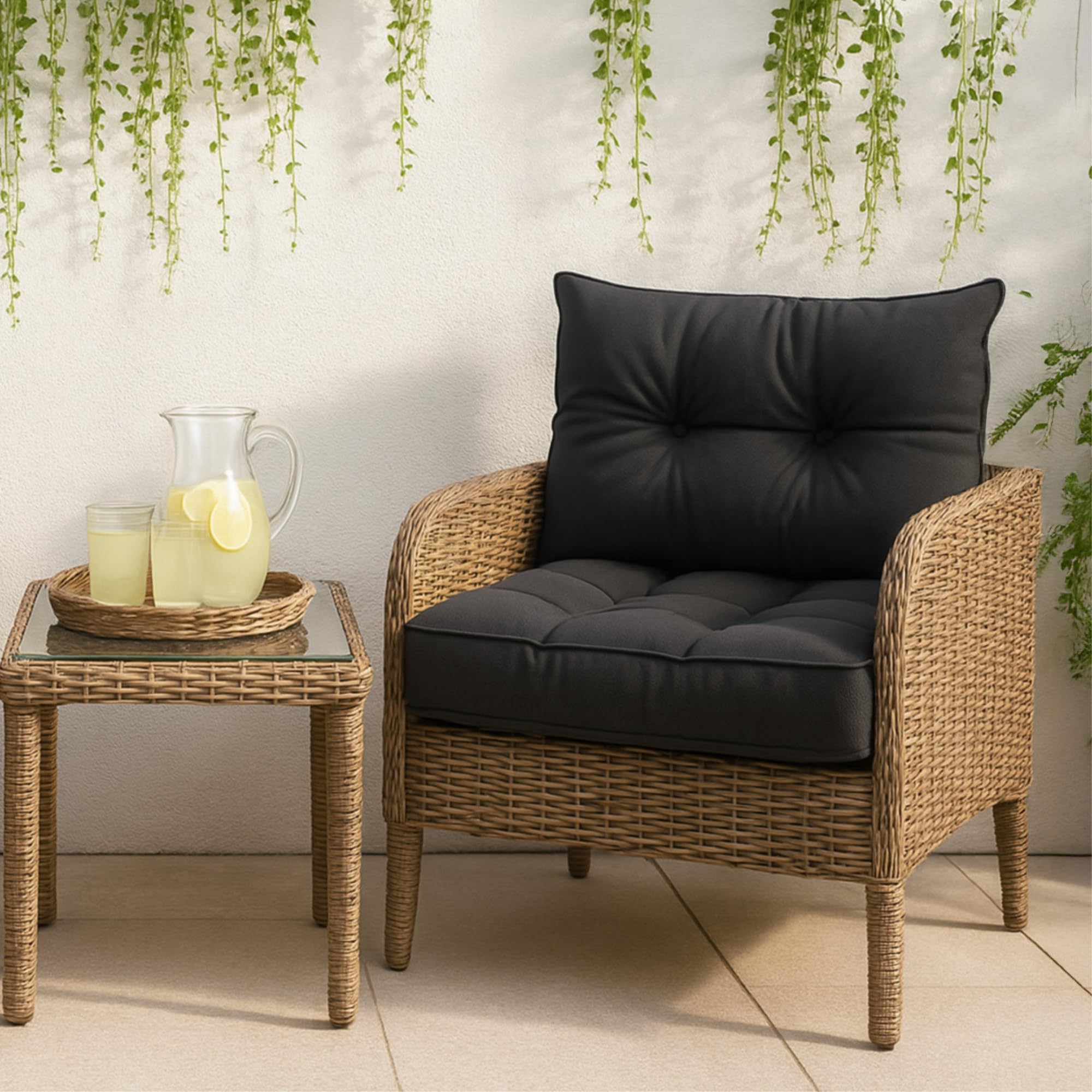 Gartenmöbel Polster 70x70cm - Wasserdichte Outdoor Sitzkissen Für Lounge & Balkon In Grau