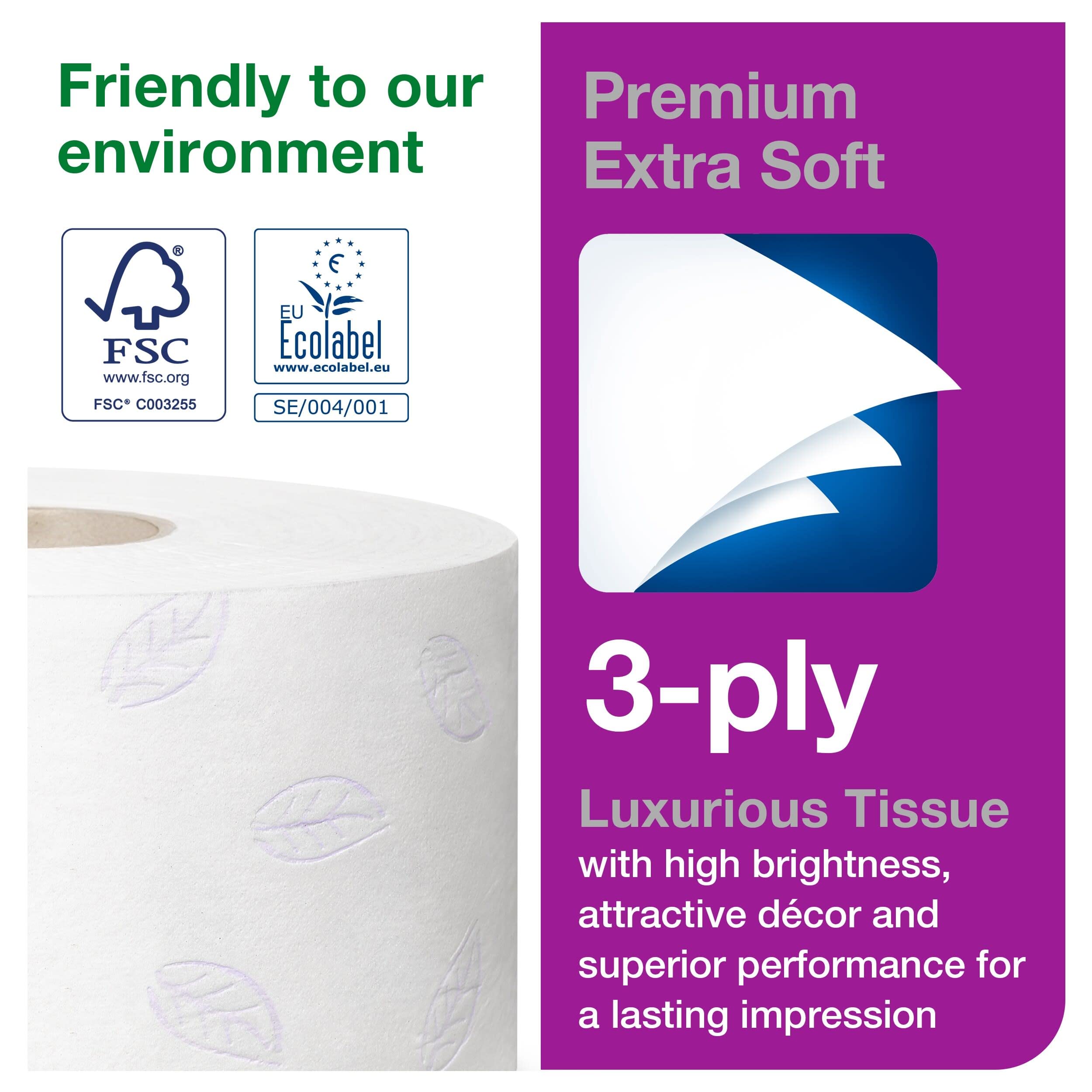 Tork papier toaletowy Jumbo mini biały T2, Premium, 3 zagniecenia, 12 x 120 m, 110255