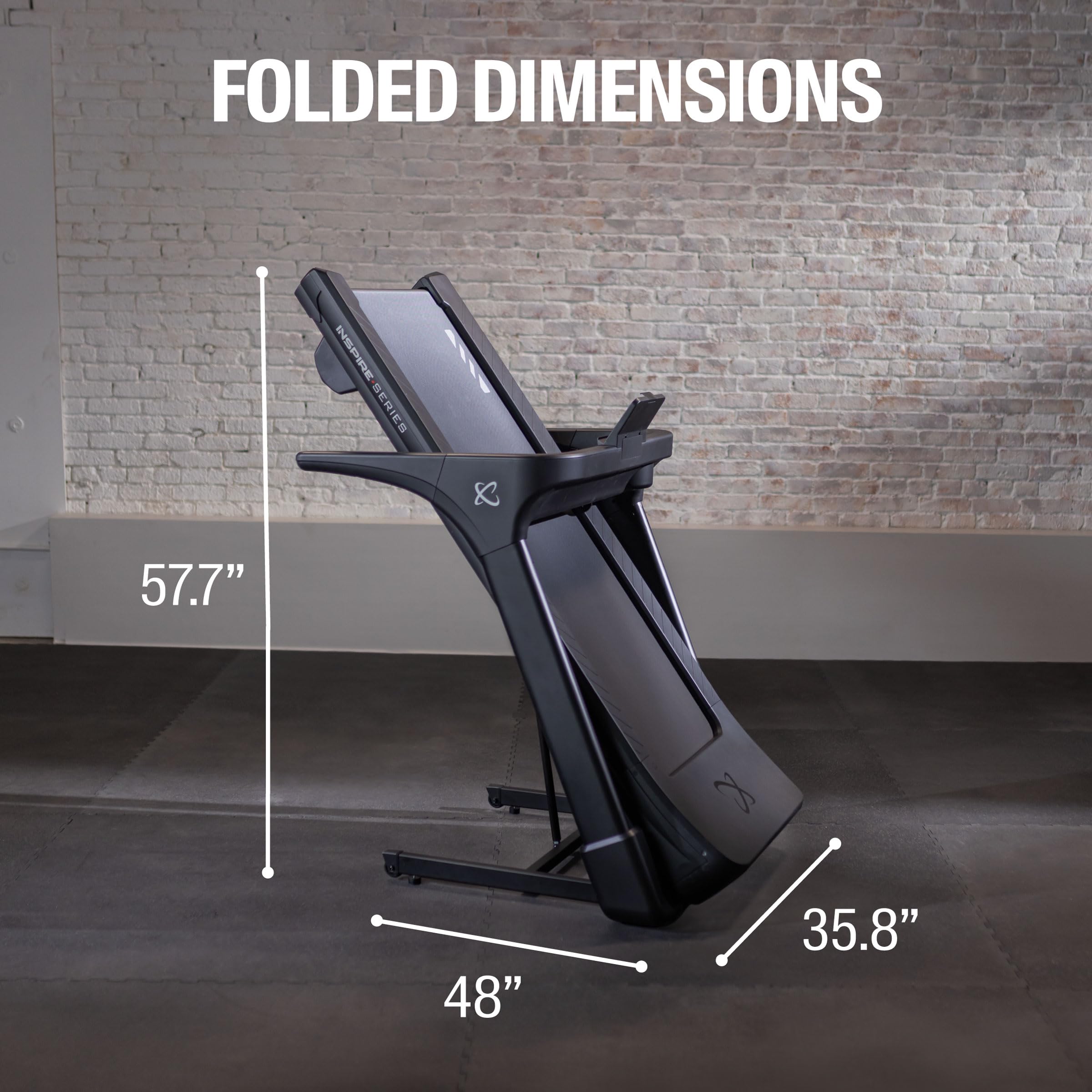Folded dimensions of Inspire Series T4 Treadmill