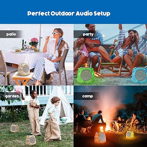 Miniatura 7 de Altavoces de roca para exteriores, impermeables, inalámbricos, Bluetooth, alimentados por energía solar, batería recargable, altavoces Bluetooth