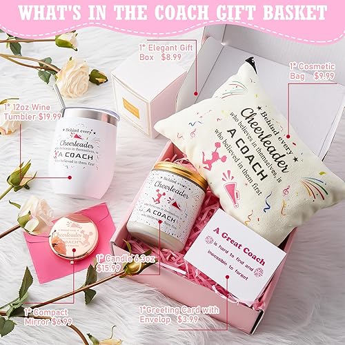 Miniatura 6 de 7 piezas de regalos de animadora para mujeres, regalos de animadora, incluye vaso de animación, bolsa de maquillaje de animadora, espejo compacto