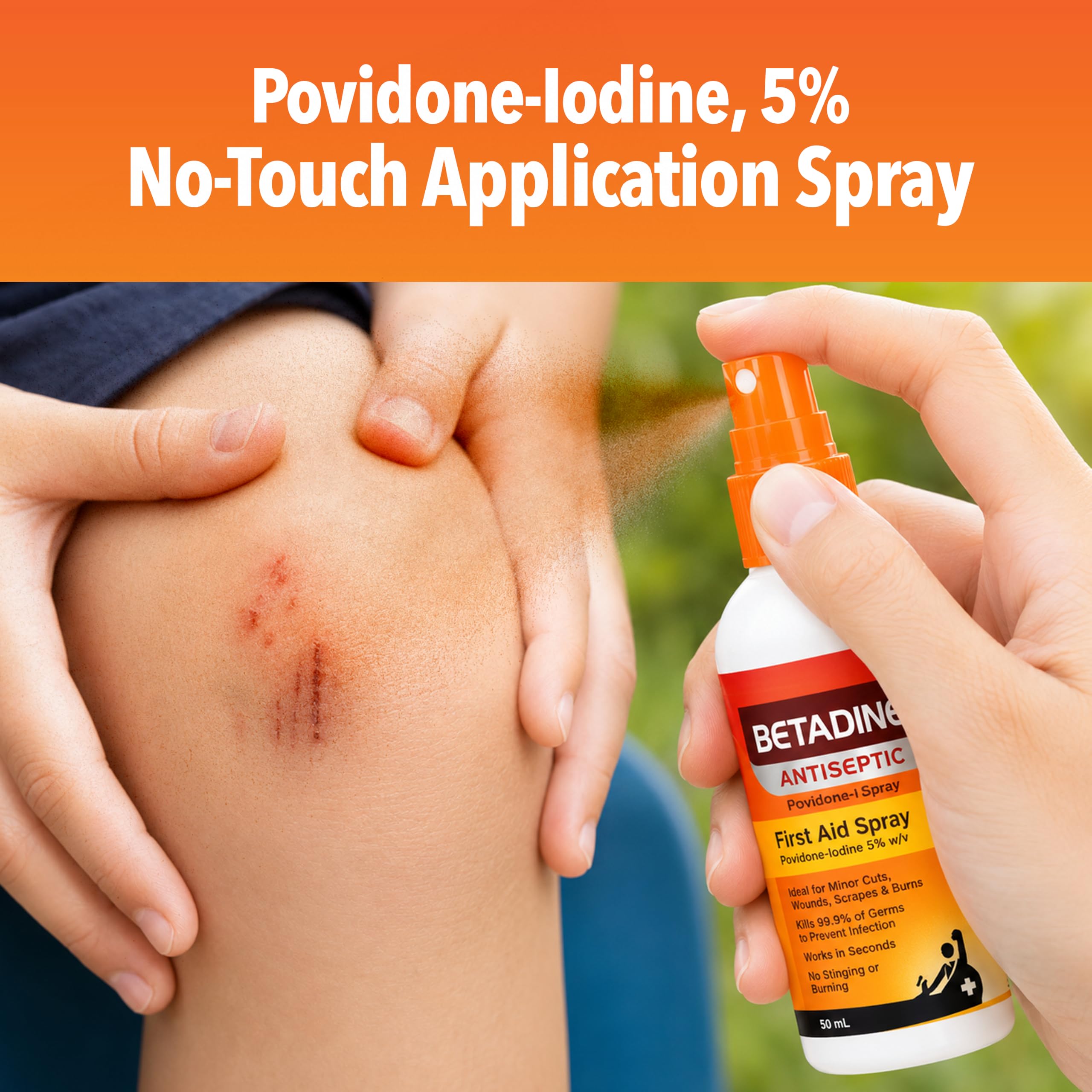 Betadine Antiseptic First Aid Spray, Povidone-Iodine 5%, 3 Fl Oz — Amazon image 4