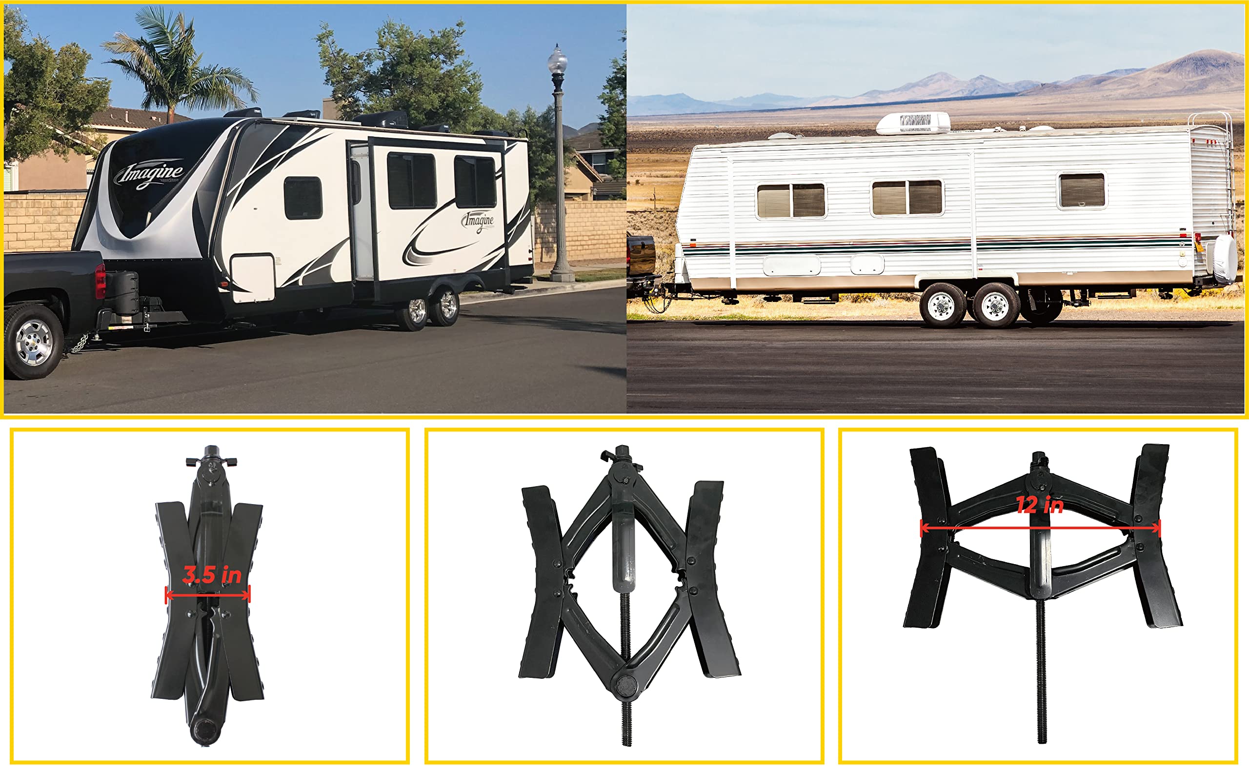 MaxxHaul 50627 Tandem Wheel Chock Stabilizers For Camper