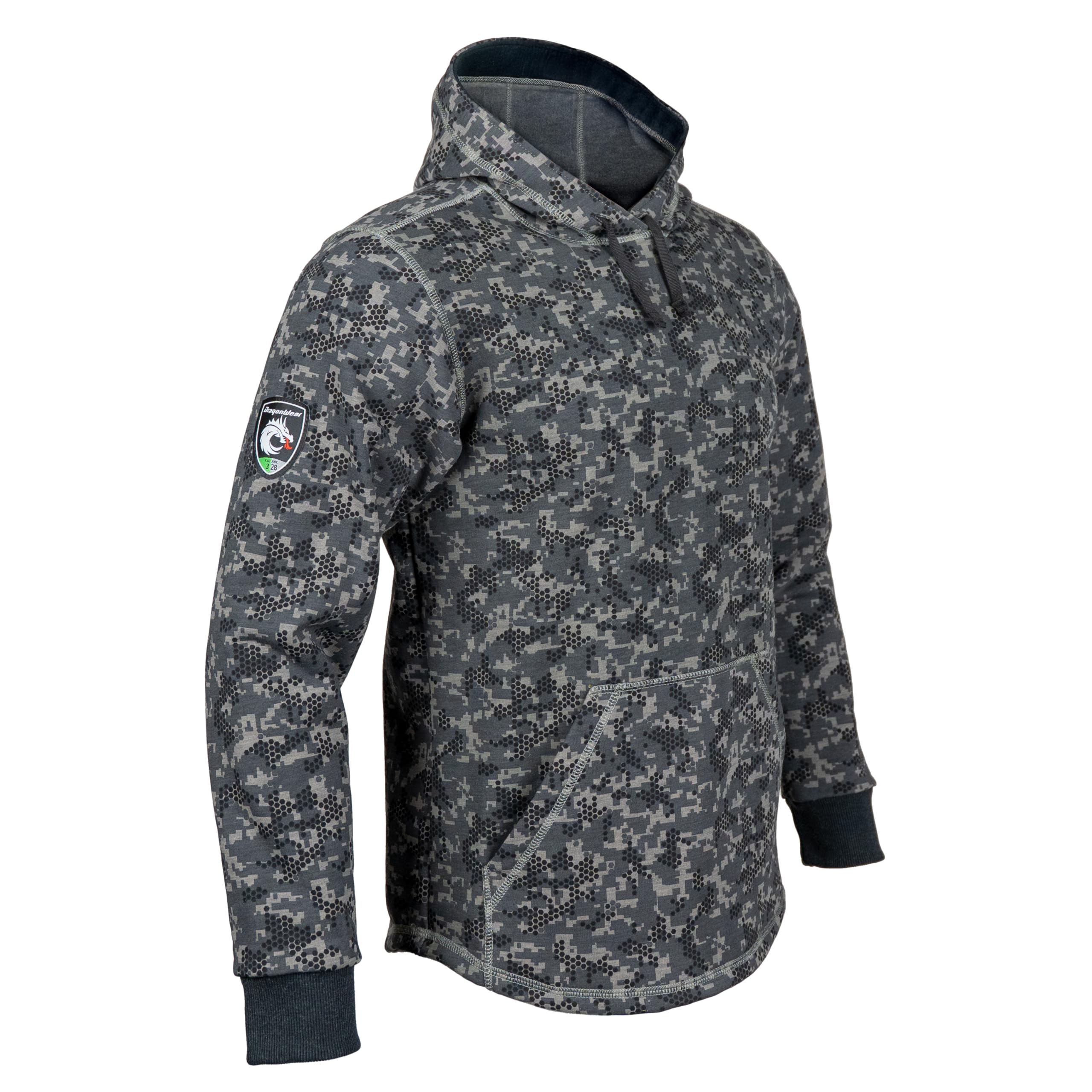 Dragonwear Men's FR Pullover Hoodie Cold Weather Resistant 12oz Inherently Flame Resistant Sweatshirt CAT3 NFPA70E NFPA2112