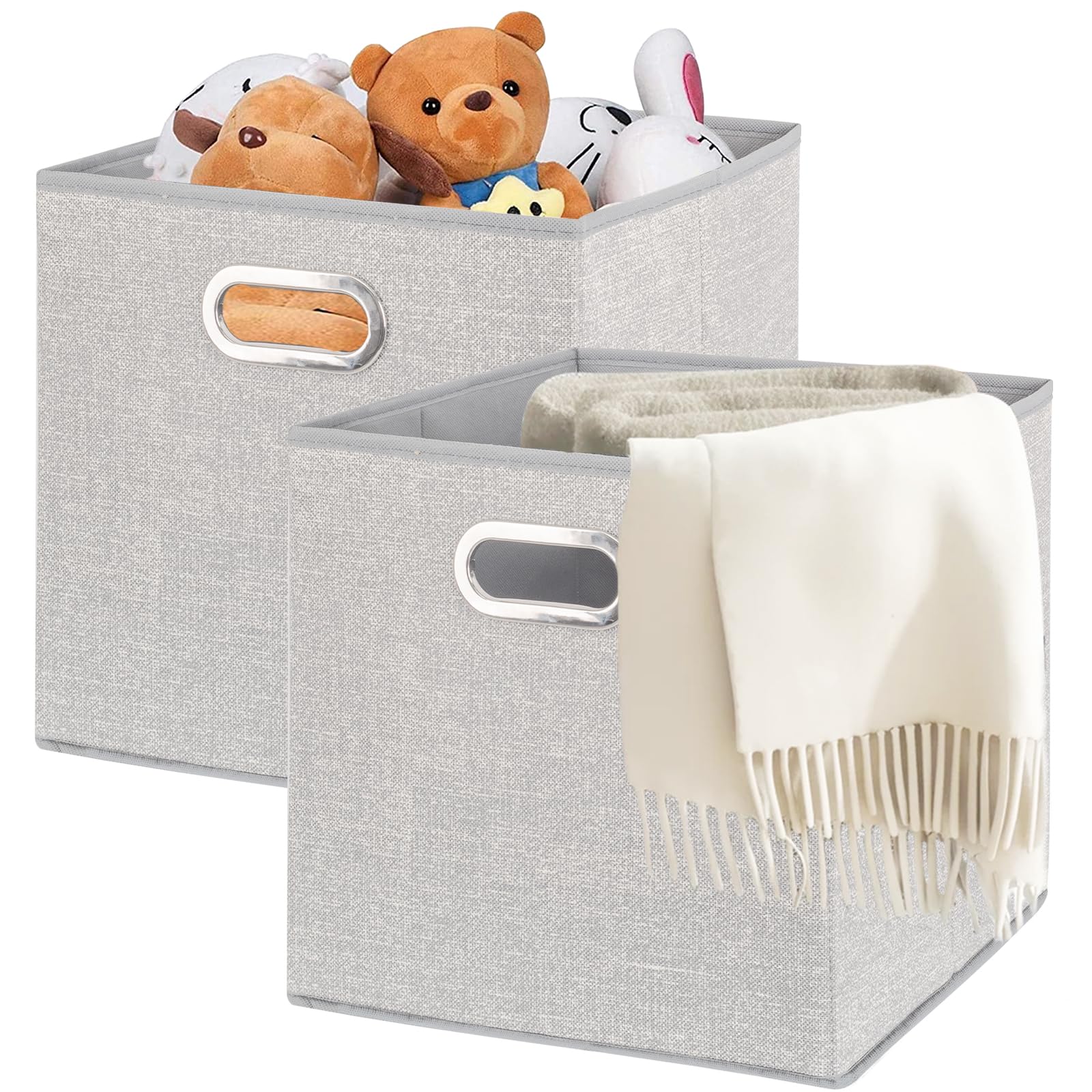 ARVINKEY 2 Pack Foldable Storage Boxes, 20L Non-Woven Fabric Storage Cubes with Handles