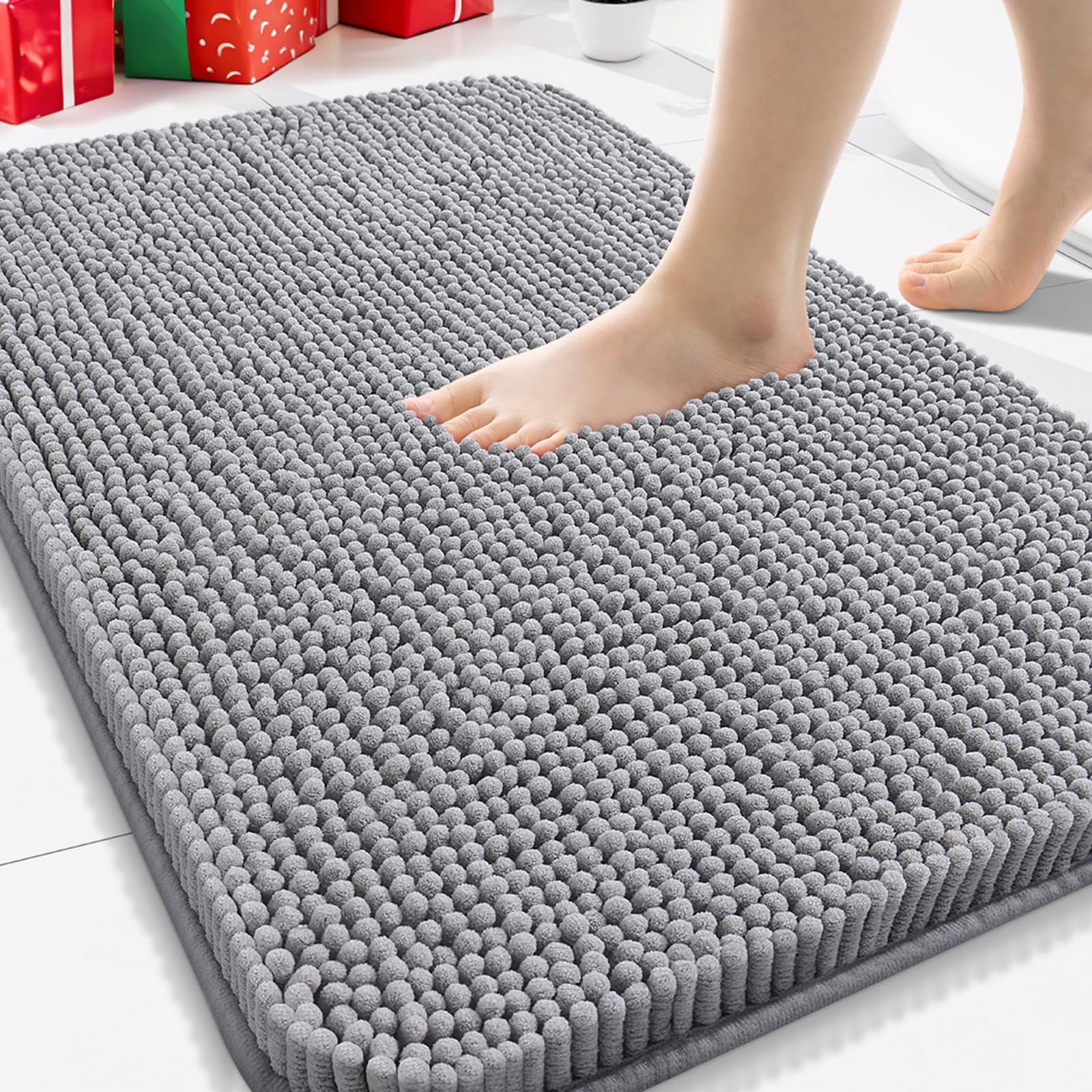 Arotive Bathroom Rugs 30x20 Extra Soft Absorbent Shaggy Chenille Bath Rugs Machine Washable Rubber Backing Non-Slip Bath Mats