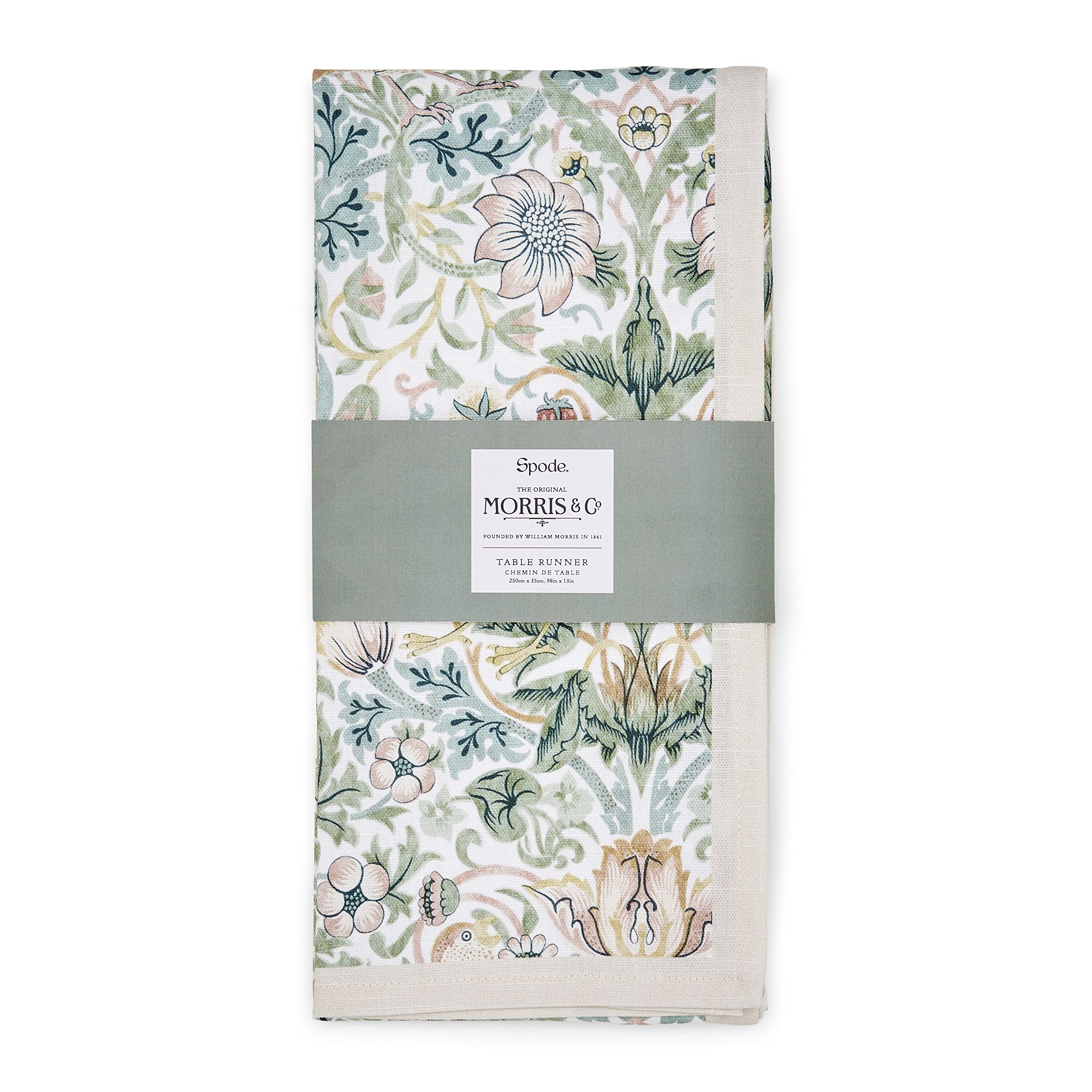 Morris & Co Table Runner - S.Thief 250cm x 35cm 100% Cotton, Multi Coloured, 98.4 x 13.8 inch (Rectangular)