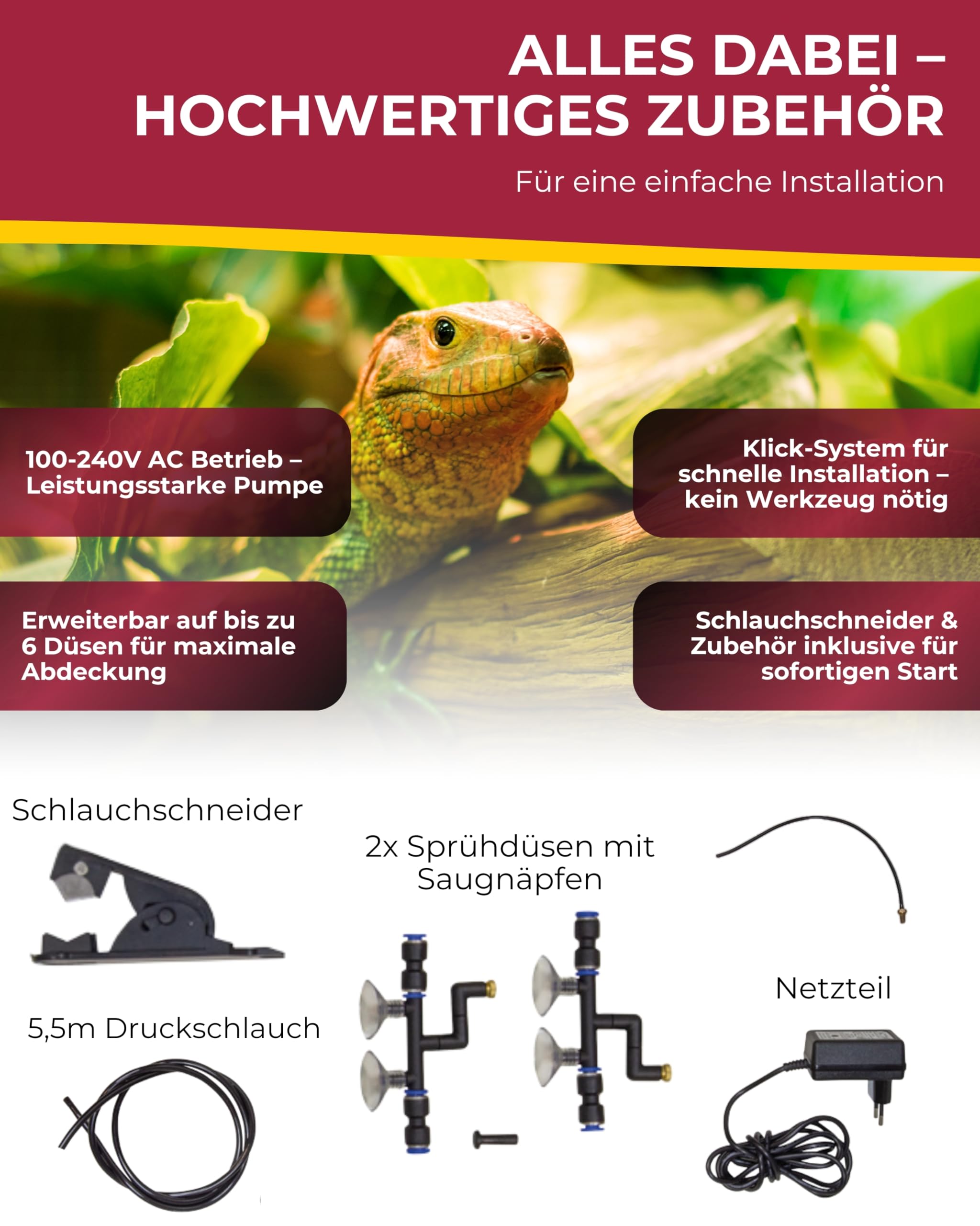 HOBBY Terraristik Easy Rain I automatische Beregnungsanlage für Terrarien I regelbares Beregnungssystem für Reptilien, Amphibien und Pflanzenhabitate I effizientes Befeuchtungssystem mit 9L Wassertank