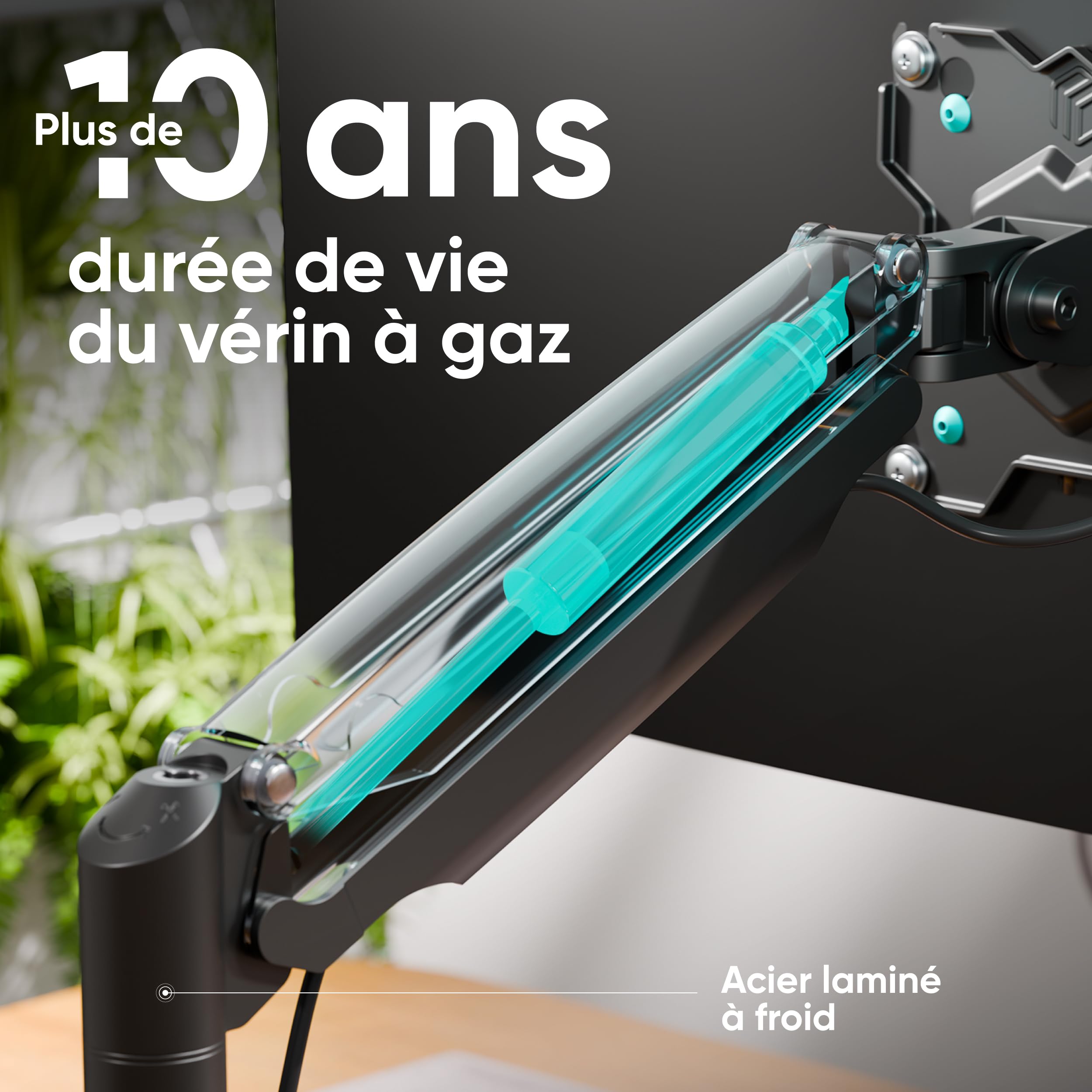 ONKRON Support Écran PC Double Bras Articulé 13-32 Pouces VESA 75x75 100x100 Ressort à Gaz 9 kg Noir G200-B